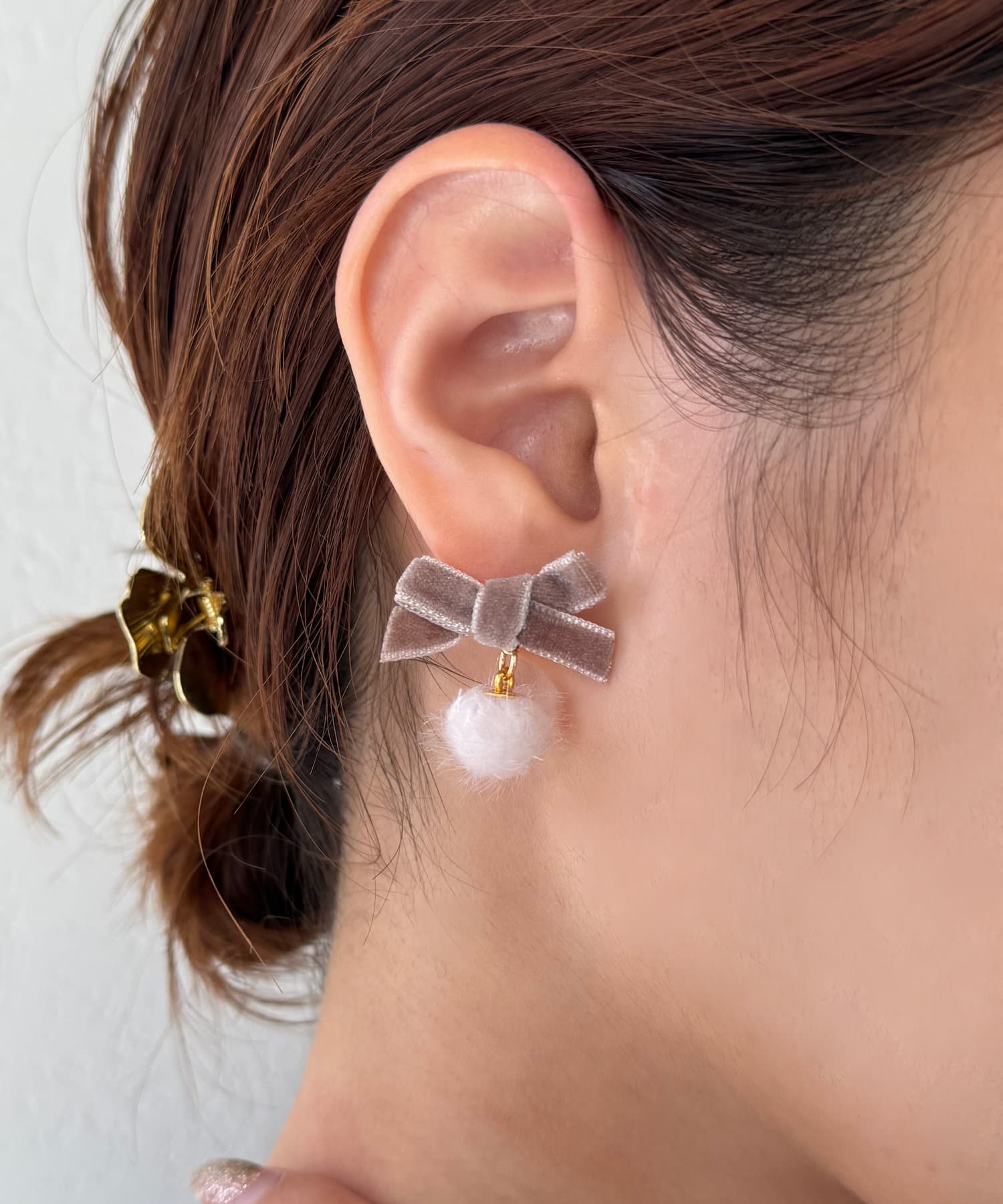 Lattice(ラティス) ベロアリボンピアス