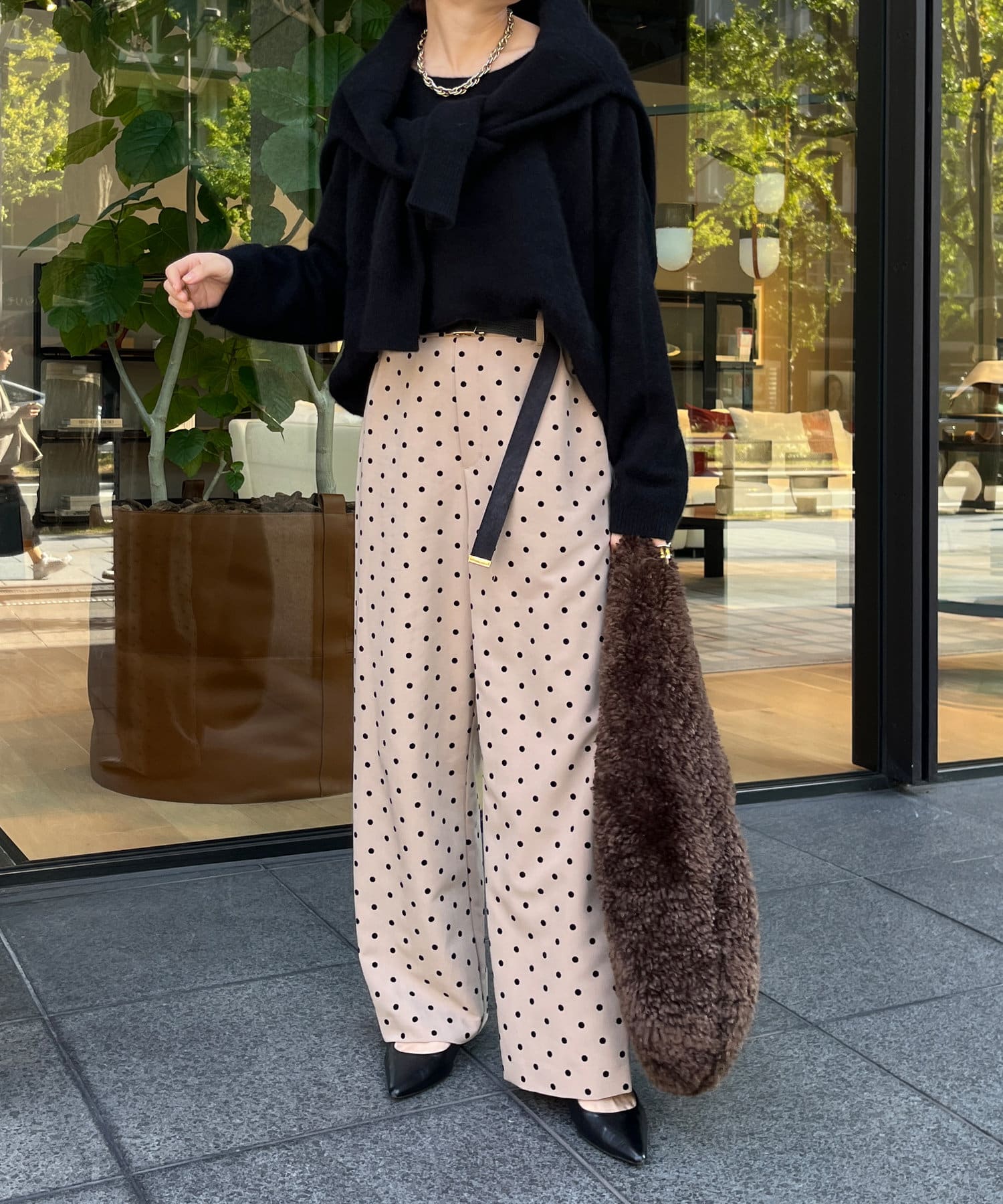 値下げしました！dolce フロッキードットパンツ　Sサイズ フロッキードットパンツ