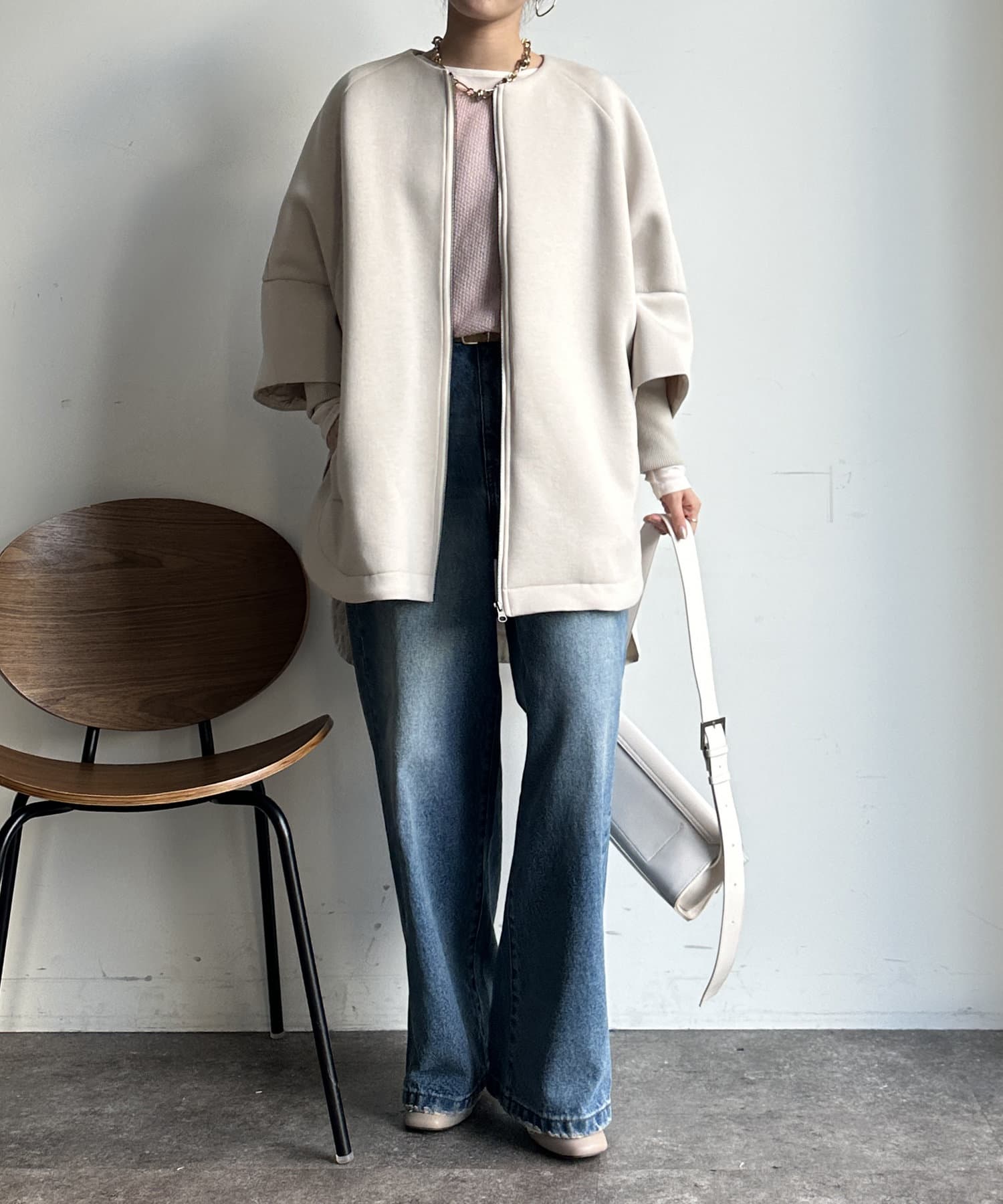 DOUDOU ダンボールニットブルゾン WEB限定】ダンボールニット切替ダウンコート | DOUDOU(ドゥドゥ