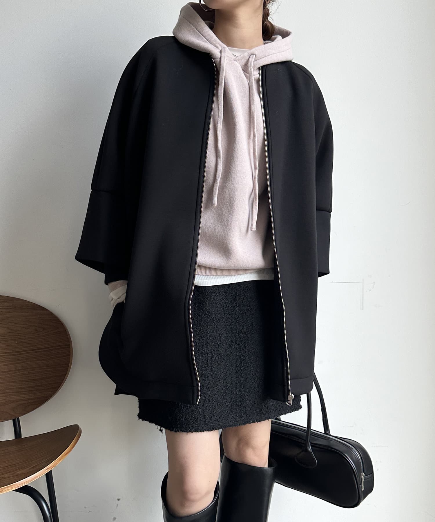 DOUDOU(ドゥドゥ) 【WEB限定】ダンボールニット切替ダウンコート