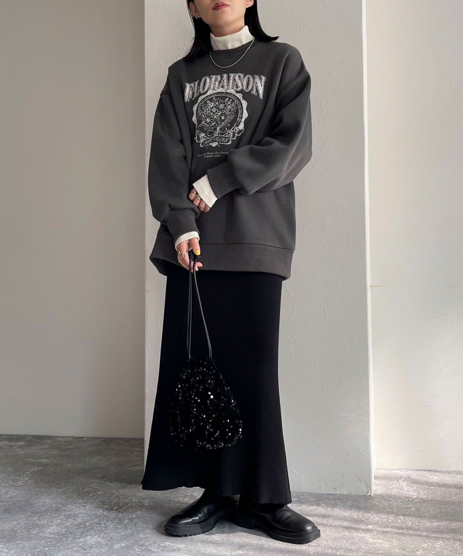 フラワープリント裏起毛スウェットプルオーバー | FREDY & GLOSTER