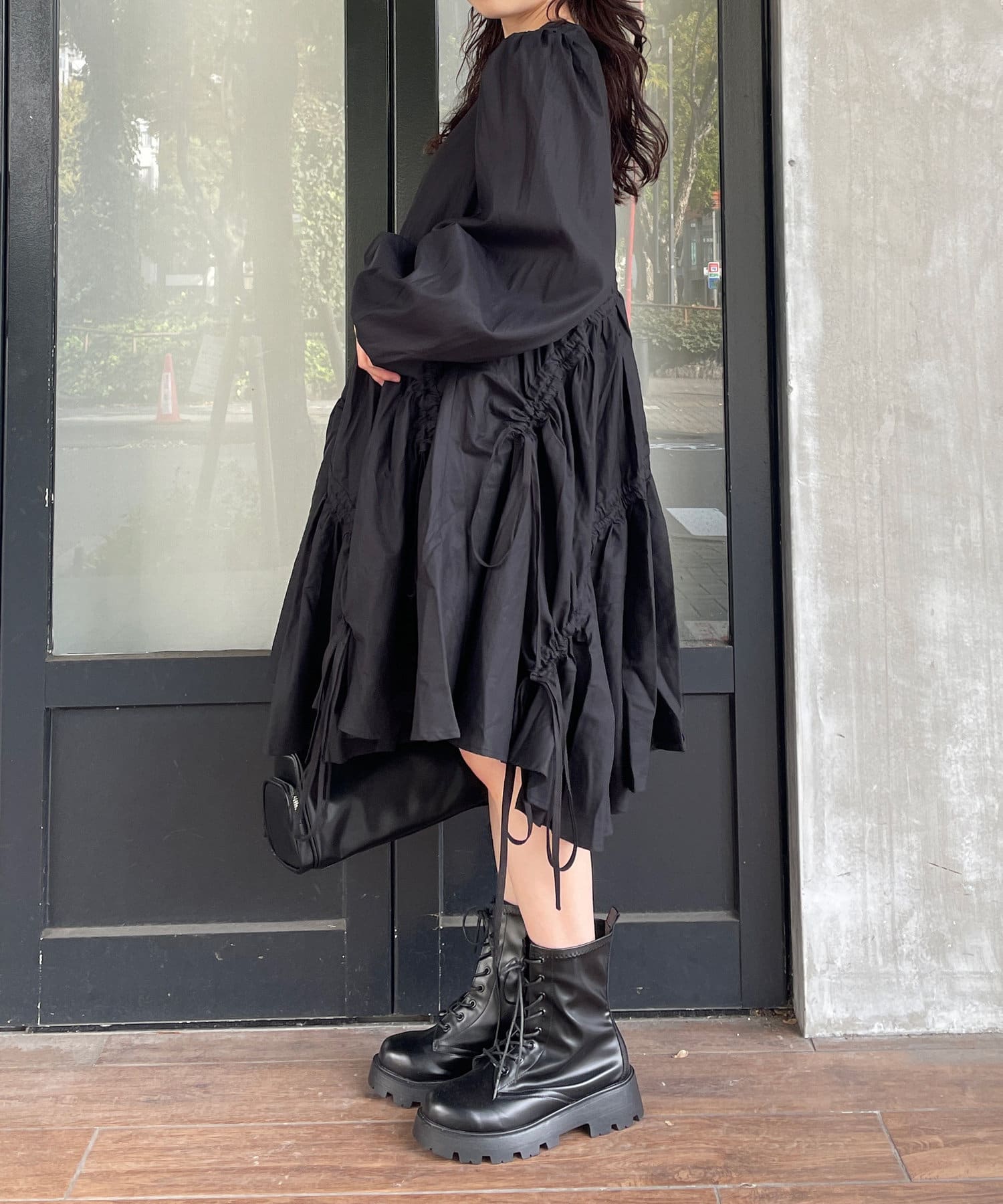 GHOSPELL】Noor Ruched Mini Dress