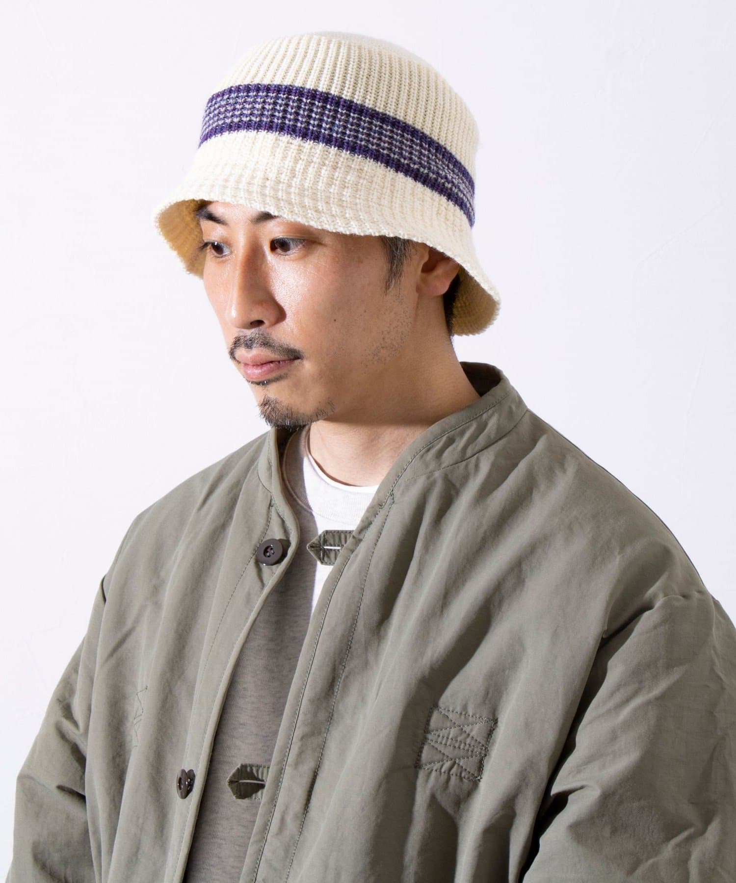 FREDY & GLOSTER(フレディ アンド グロスター) レディース 【HIGHLAND2000】LINE KNIT HAT バケットハット ホワイトその他4