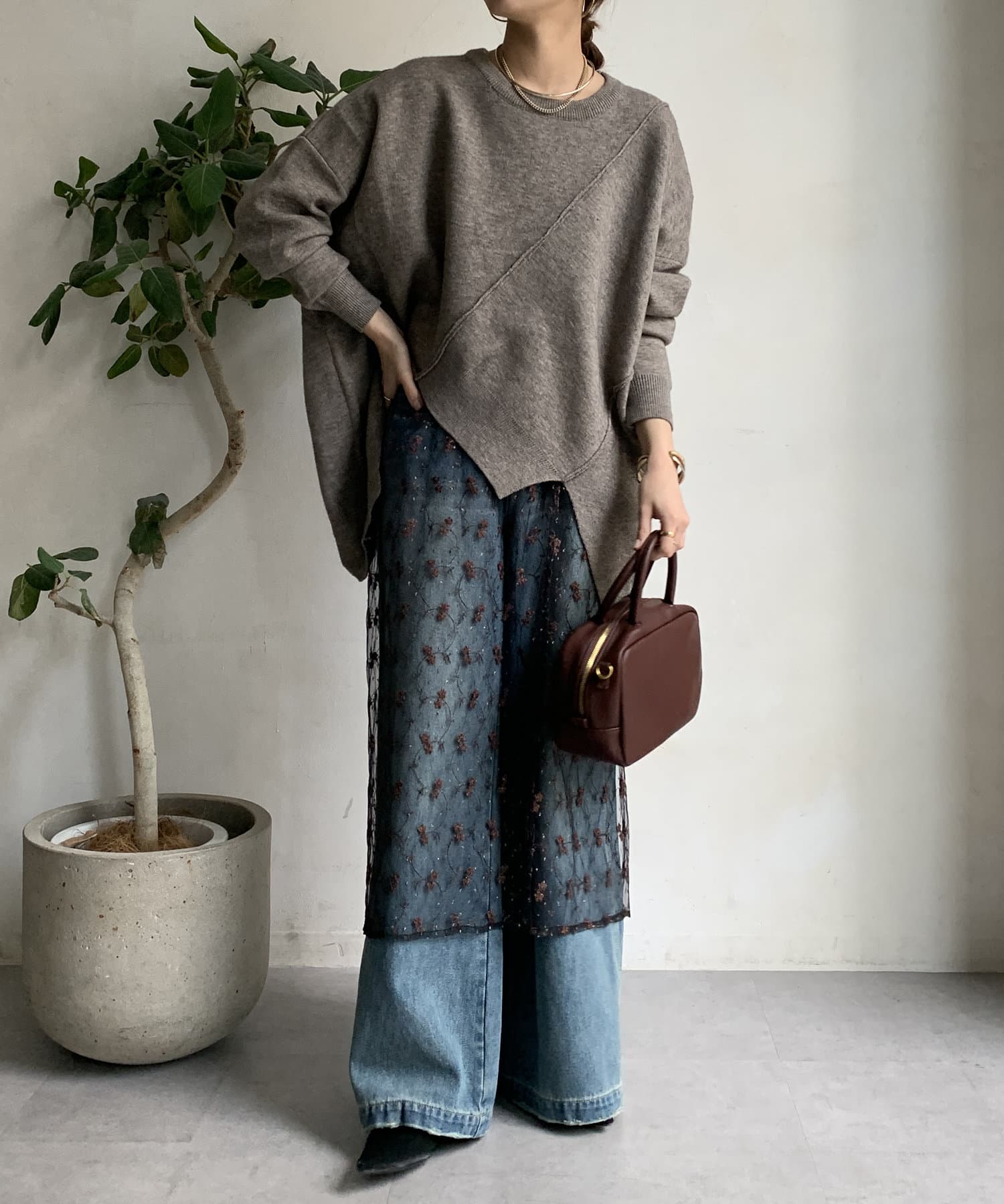 WEB限定/一枚で着映え！】ステッチドルマンニット | DOUDOU(ドゥドゥ