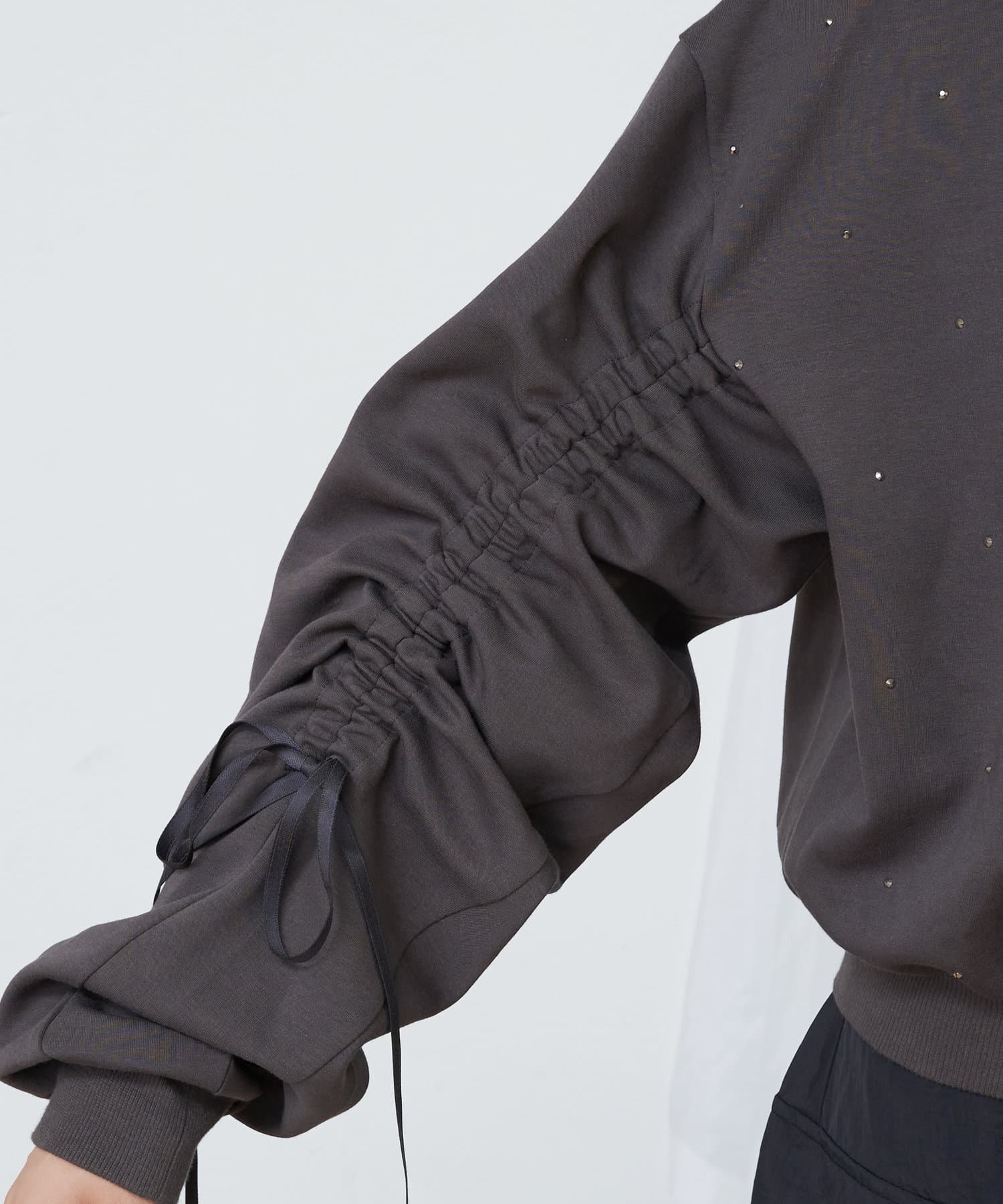 OUTLET(アウトレット) 【RAY CASSIN】ドロスト入りラインストーンスウェット