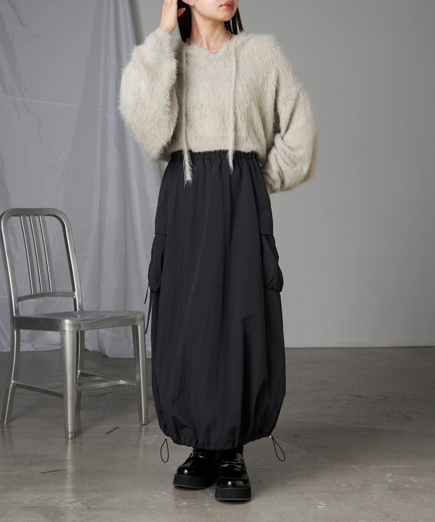 美品 エイココンドウ E-clat ジャケット バルーンスカート ダブルジップ 美品 エイココンドウ E-clat ジャケット バルーンスカート ダブル