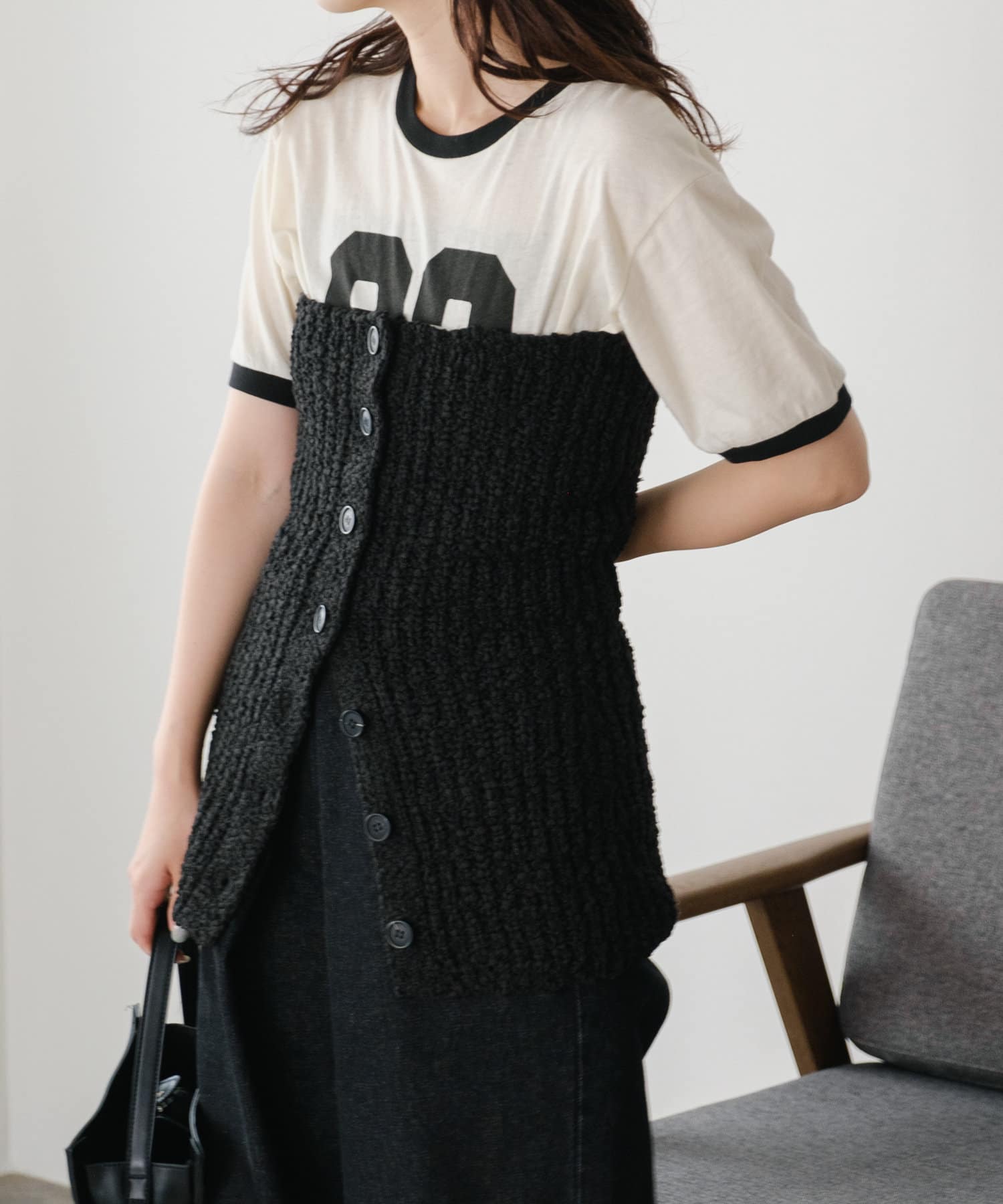 OUTLET(アウトレット) 【Kastane】モールヤーンマルチウェイビスチェ