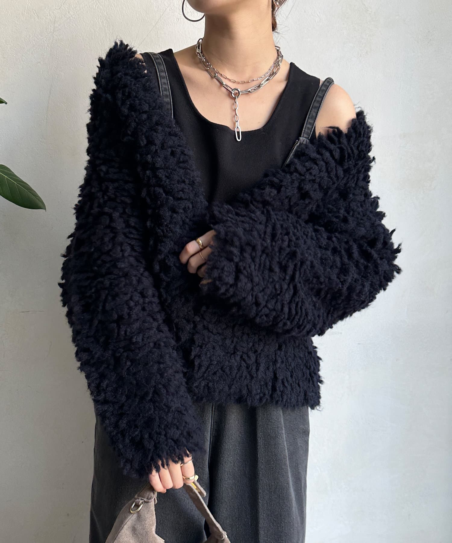 DOUDOU(ドゥドゥ) ループ編みカーディガン