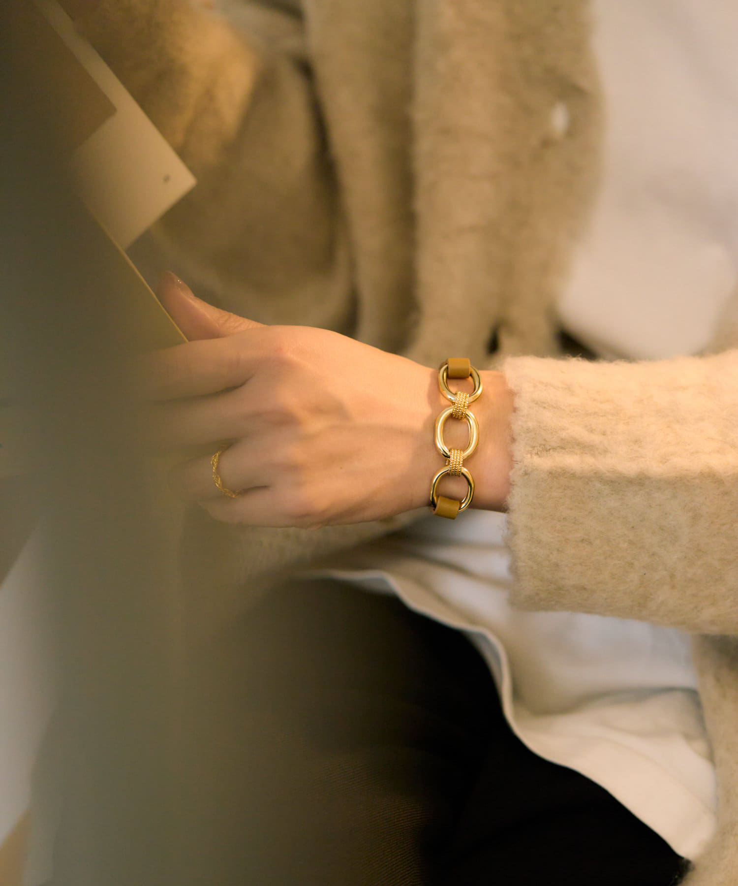 ear PAPILLONNER(イア パピヨネ) トップチェーンレザーブレスレット