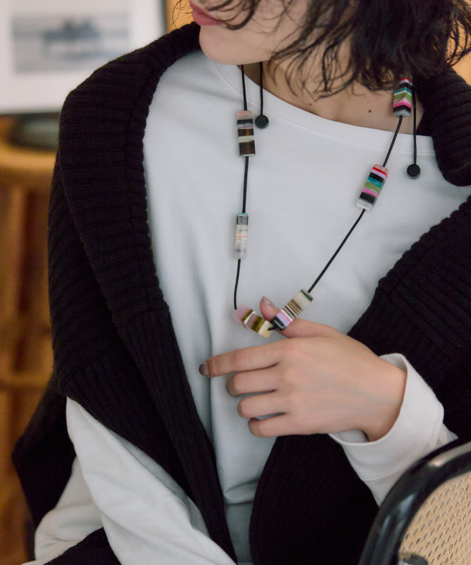 ear PAPILLONNER(イア パピヨネ) マルチボーダーネックレス