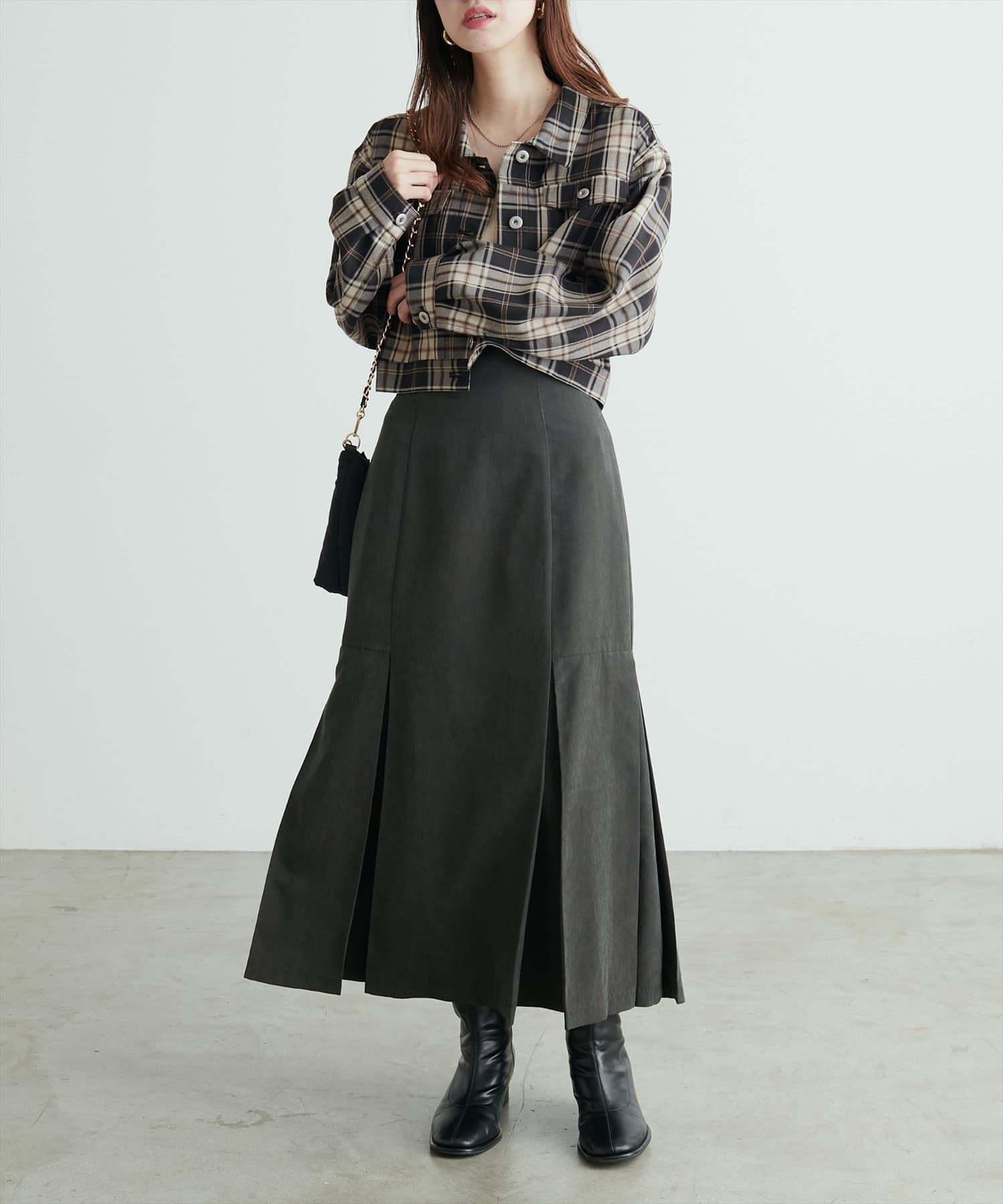 NICE CLAUP / OLIVE des OLIVE OUTLET(ナイスクラップ  / オリーブ デ オリーブ アウトレット) 【natural couture】デニム風ショート丈ブルゾン