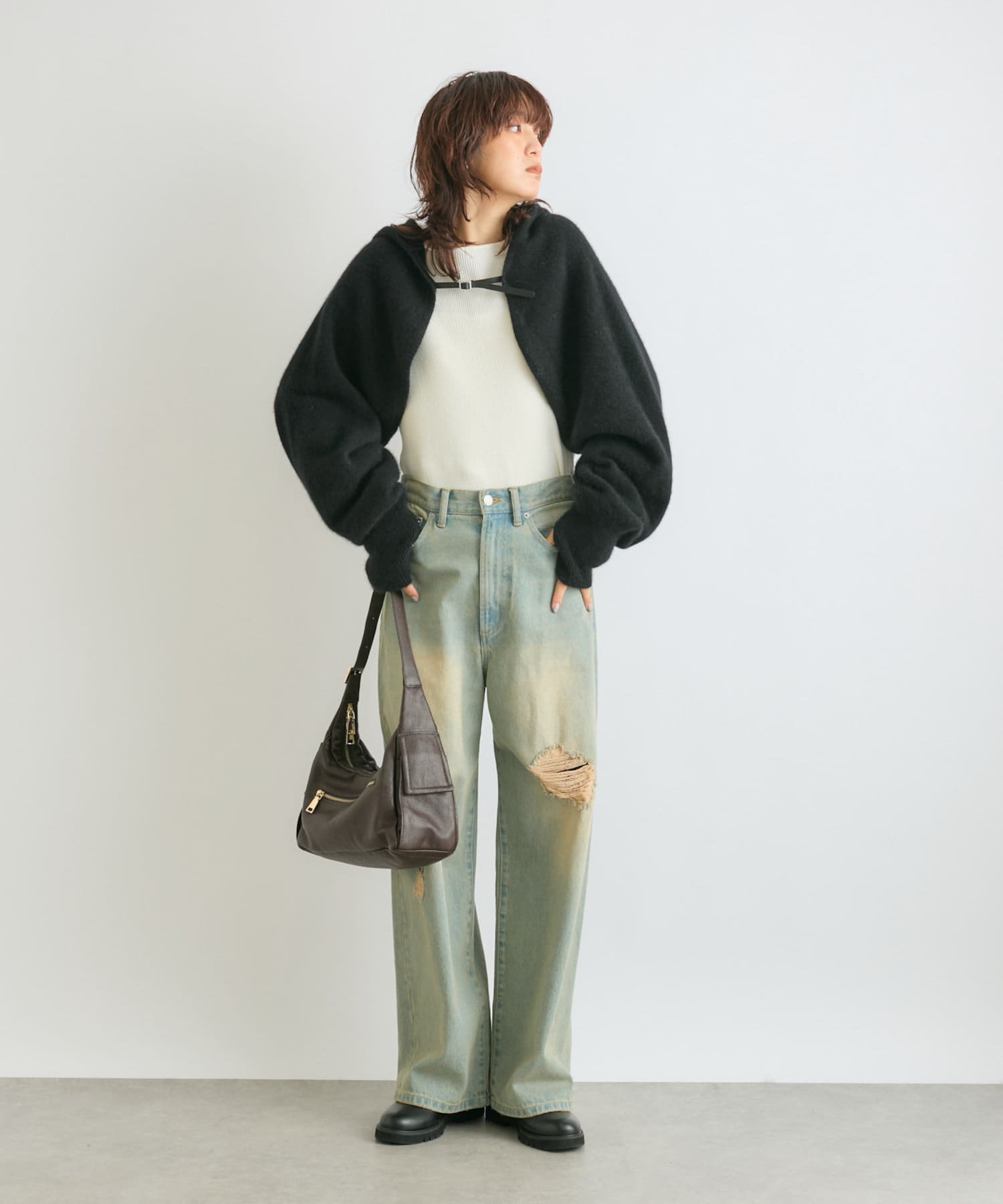 RIVE DROITE】ヘアリーヤーンマルチフーディ | OUTLET(アウトレット  