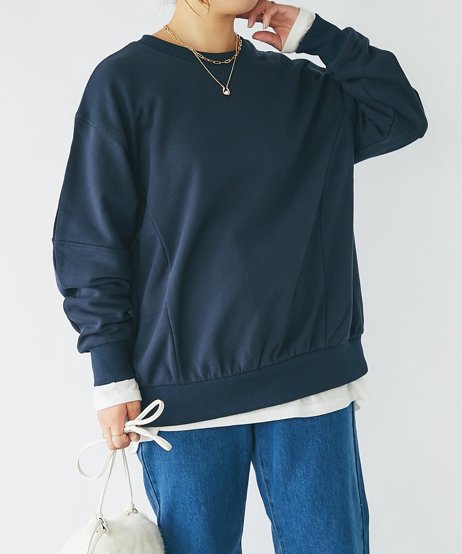 ほぼ未使用　Berluti スクリットウールプルオーバー 長袖 ネイビー　XL ほぼ未使用 Berluti スクリットウールプルオーバー 長袖 ネイビー XL