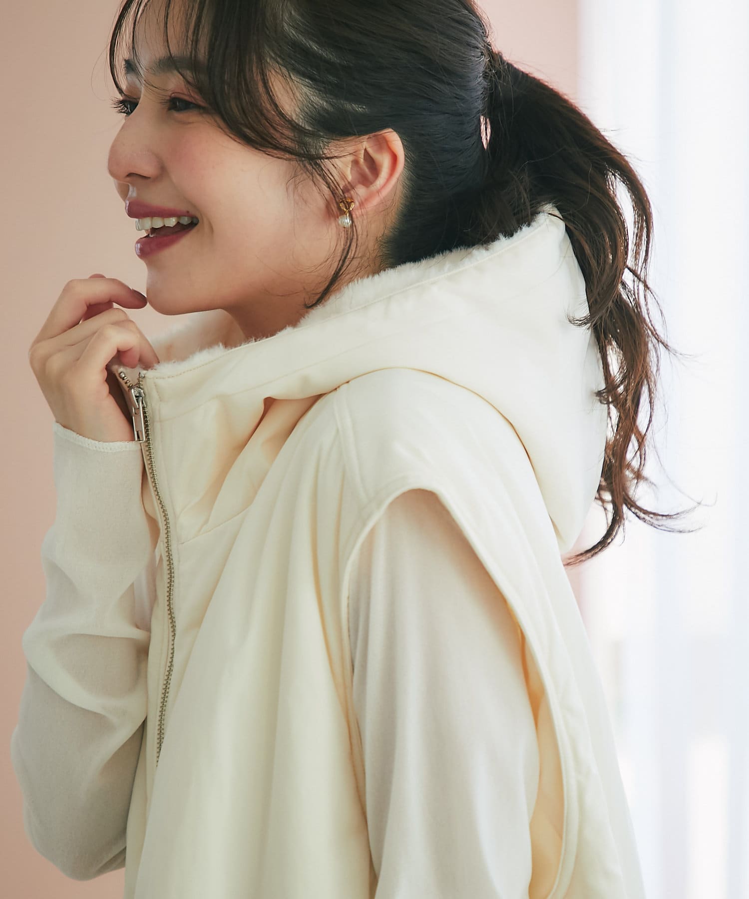 La boutique BonBon】フードジップブルゾン | OUTLET