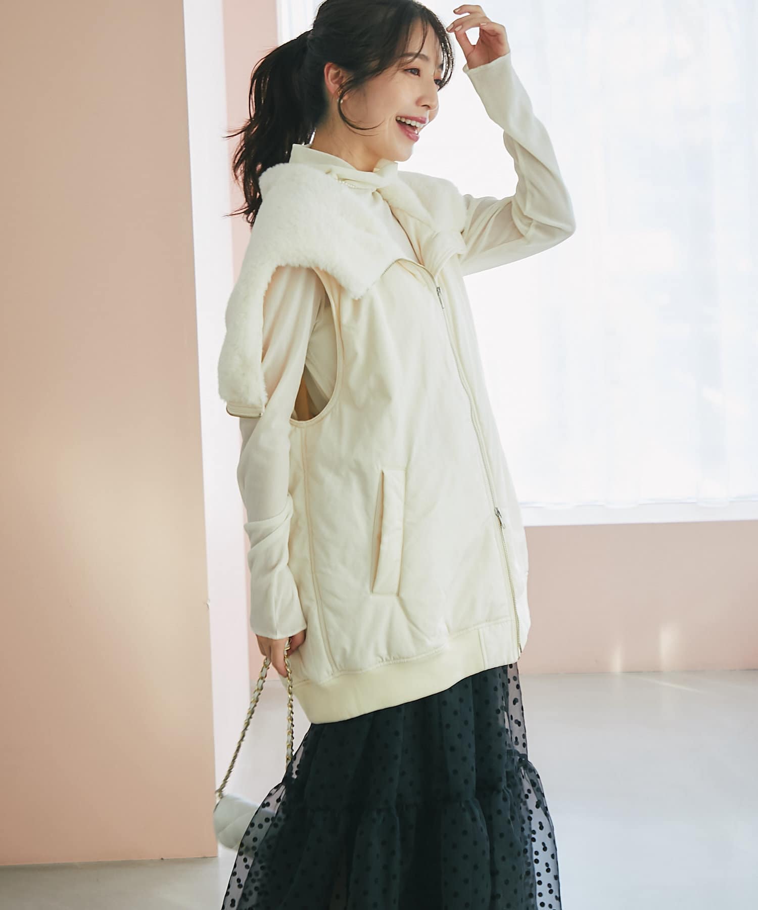 La boutique BonBon】フードジップブルゾン | OUTLET