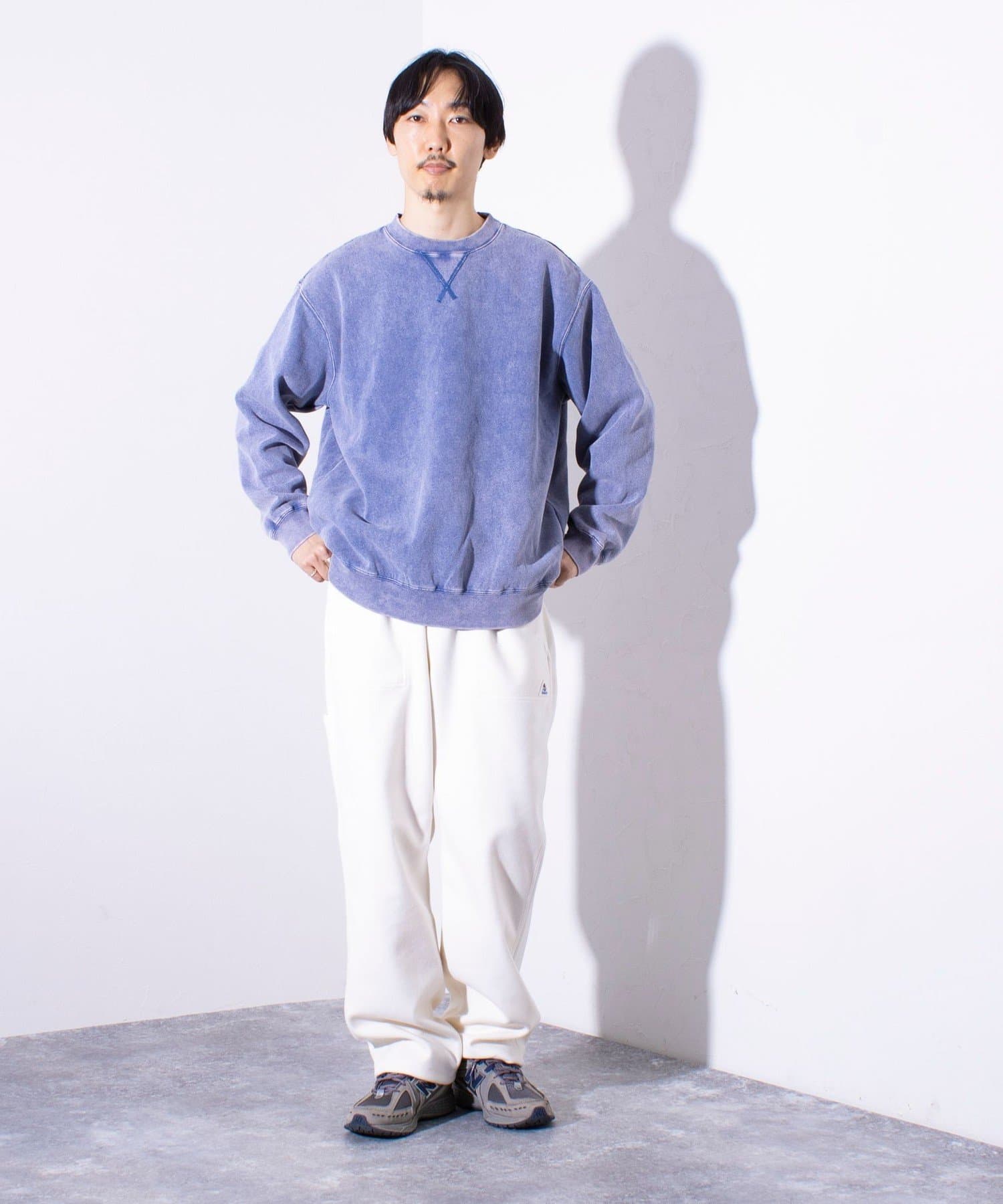 GLOSTER】ピグメント裏起毛 プルオーバー クルーネックスウェット