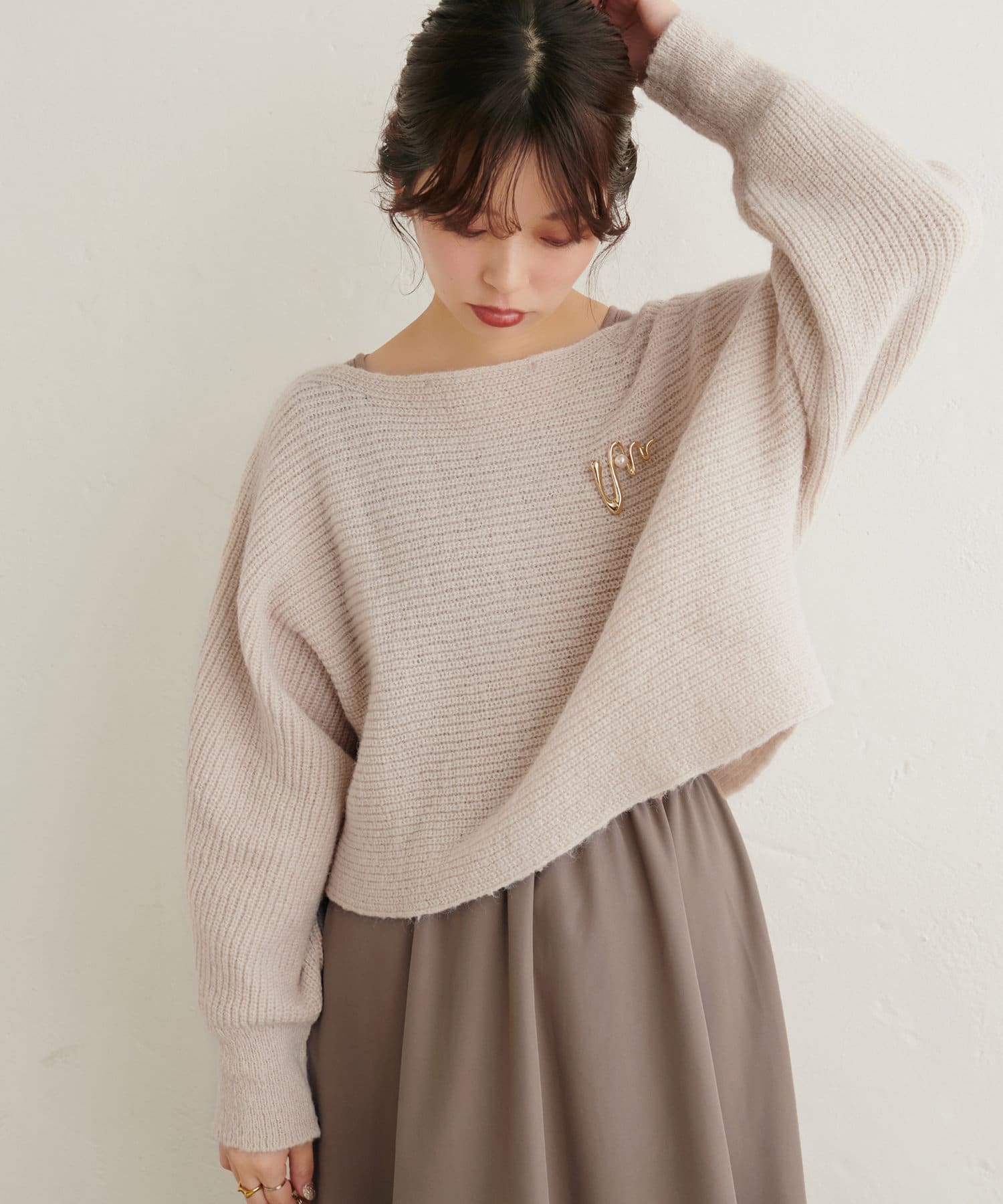 ニットボレロ×アシメドッキングワンピース | natural couture