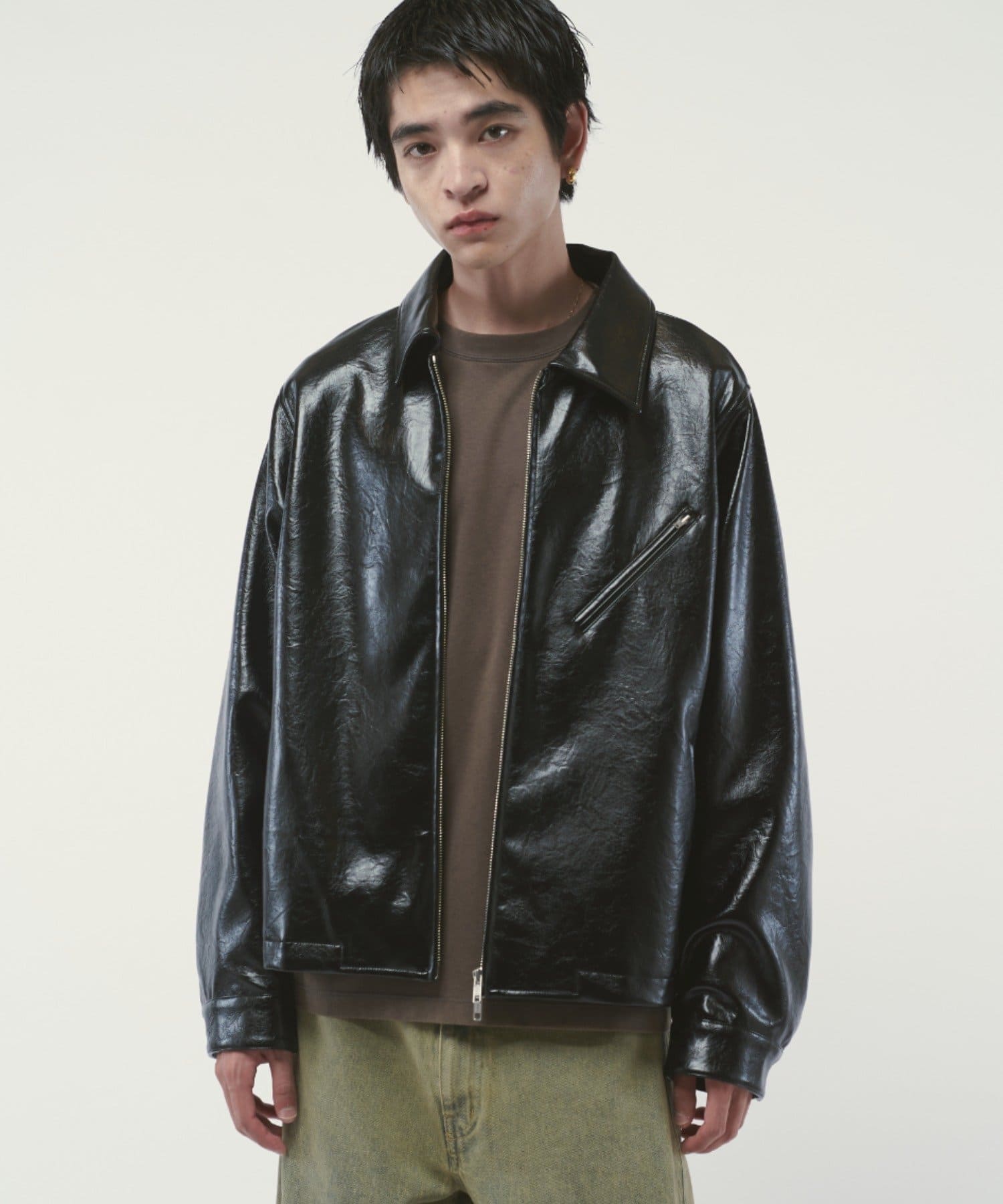 Lui's(ルイス) グランジシンセティックレザーZIPブルゾン