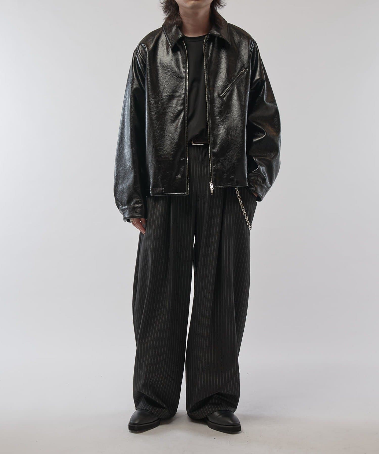 Lui's(ルイス) グランジシンセティックレザーZIPブルゾン