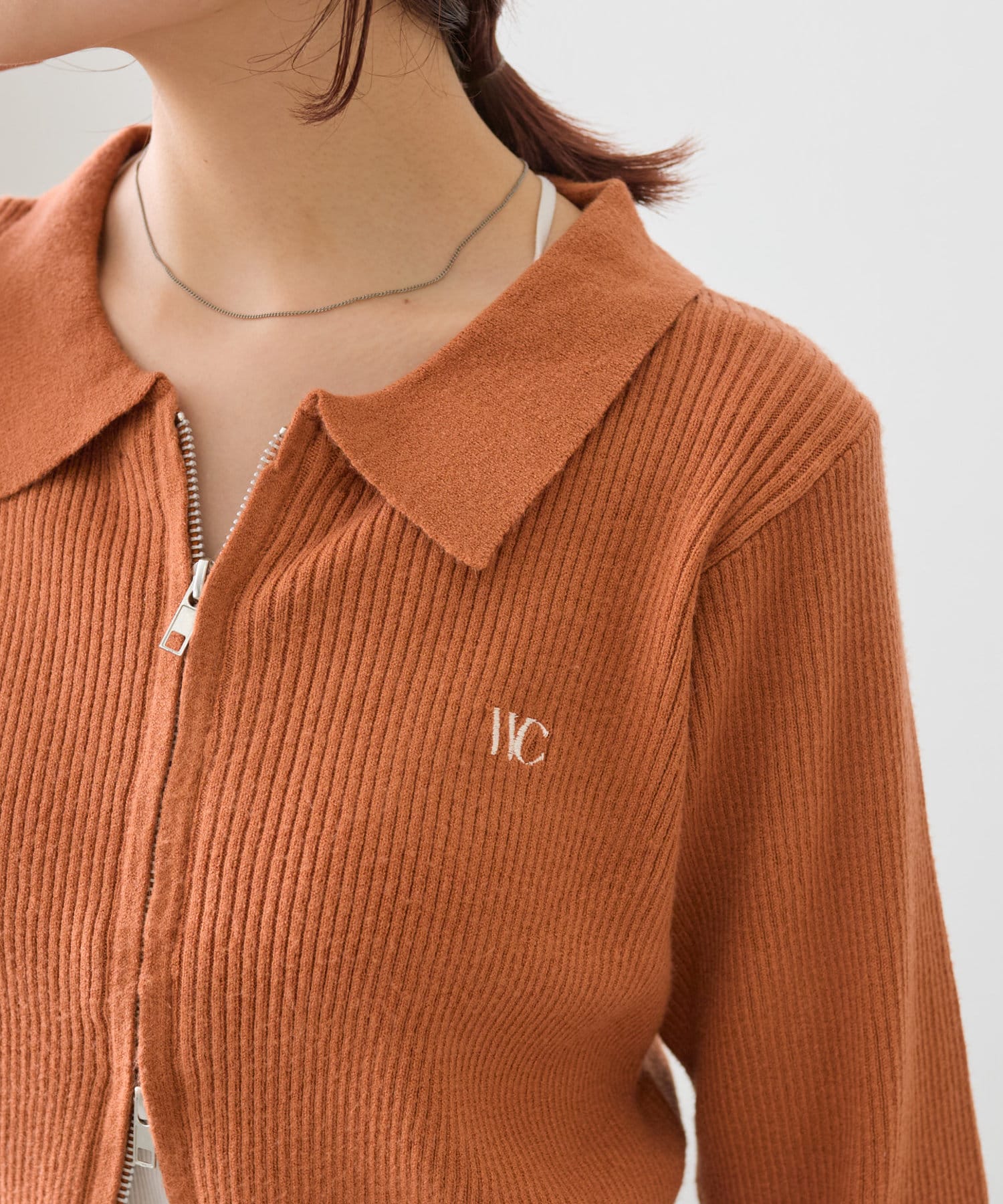 OUTLET(アウトレット) 【w closet】衿付Wジップカーディガン