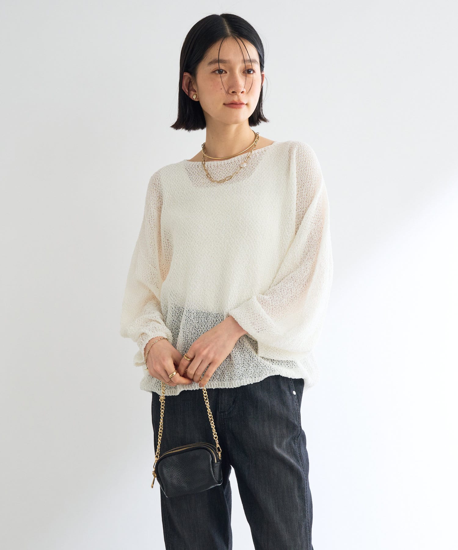 うた　nullus Gradient Stripes ニット　深水着用着用 SLY | FRONT HOOK RIB トップス (ニット ) |SHEL'TTER WEBSTORE