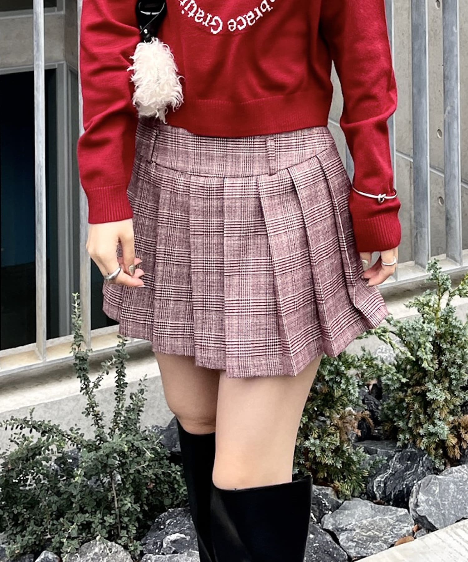 mline]ツイードチェックミニスカート | mystic(ミスティック