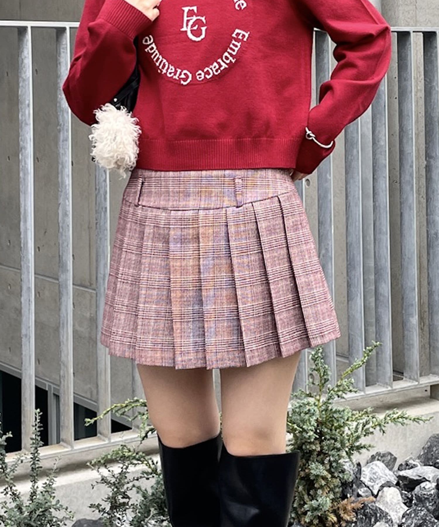 mline]ツイードチェックミニスカート | mystic(ミスティック