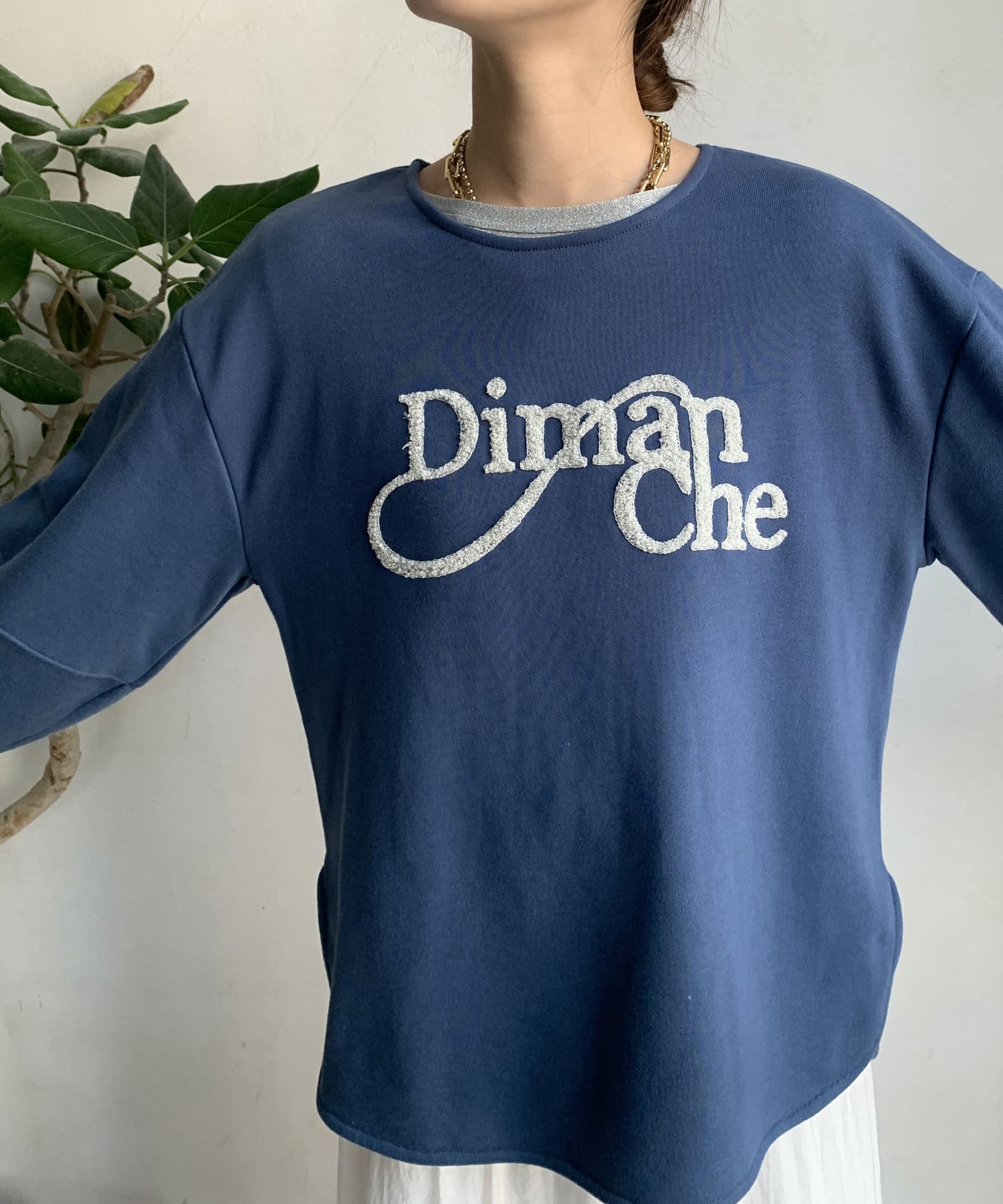 DOUDOU(ドゥドゥ) 【WEB限定】ラメサガラ刺繍プルオーバー