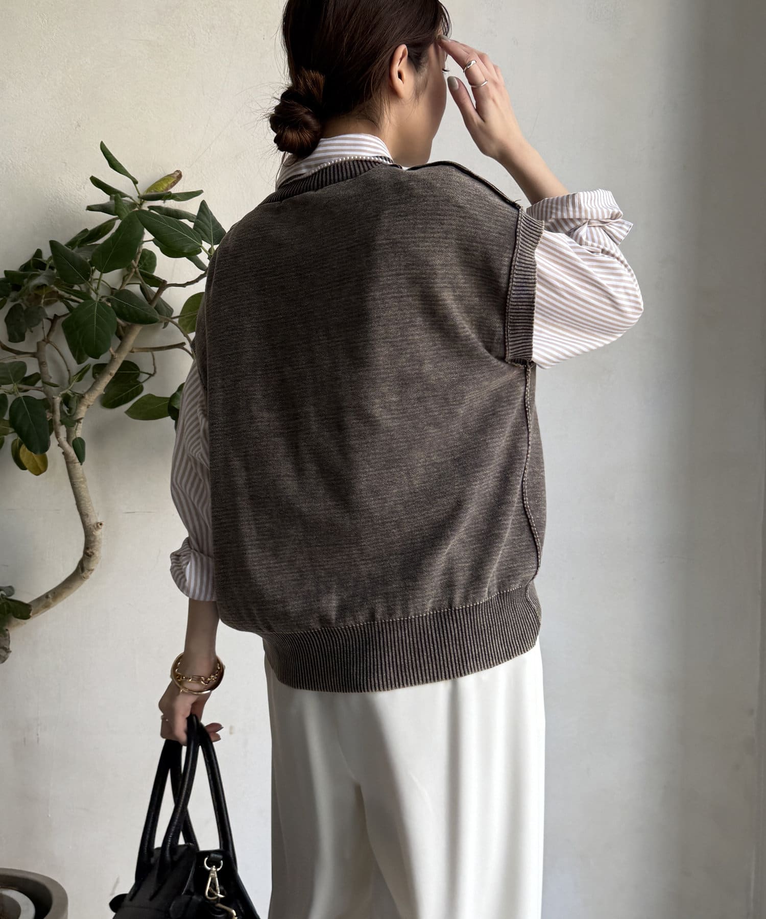 DOUDOU(ドゥドゥ) 【WEB限定】ケミカルウォッシュロゴベスト