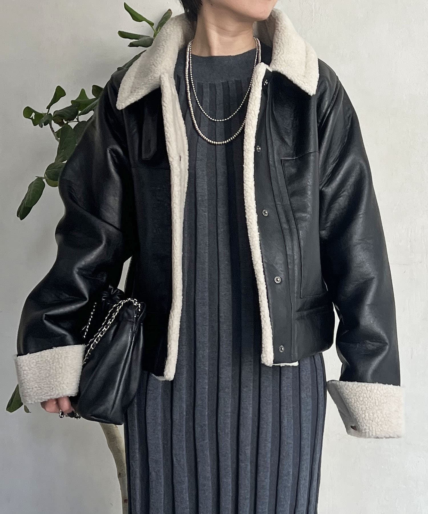 【新品未使用】N.O.R.C 　ボア付き フェイクレザージャケット サイズ1 中古・古着通販】ZARA (ザラ) フェイクレザー裏ボアジャケット