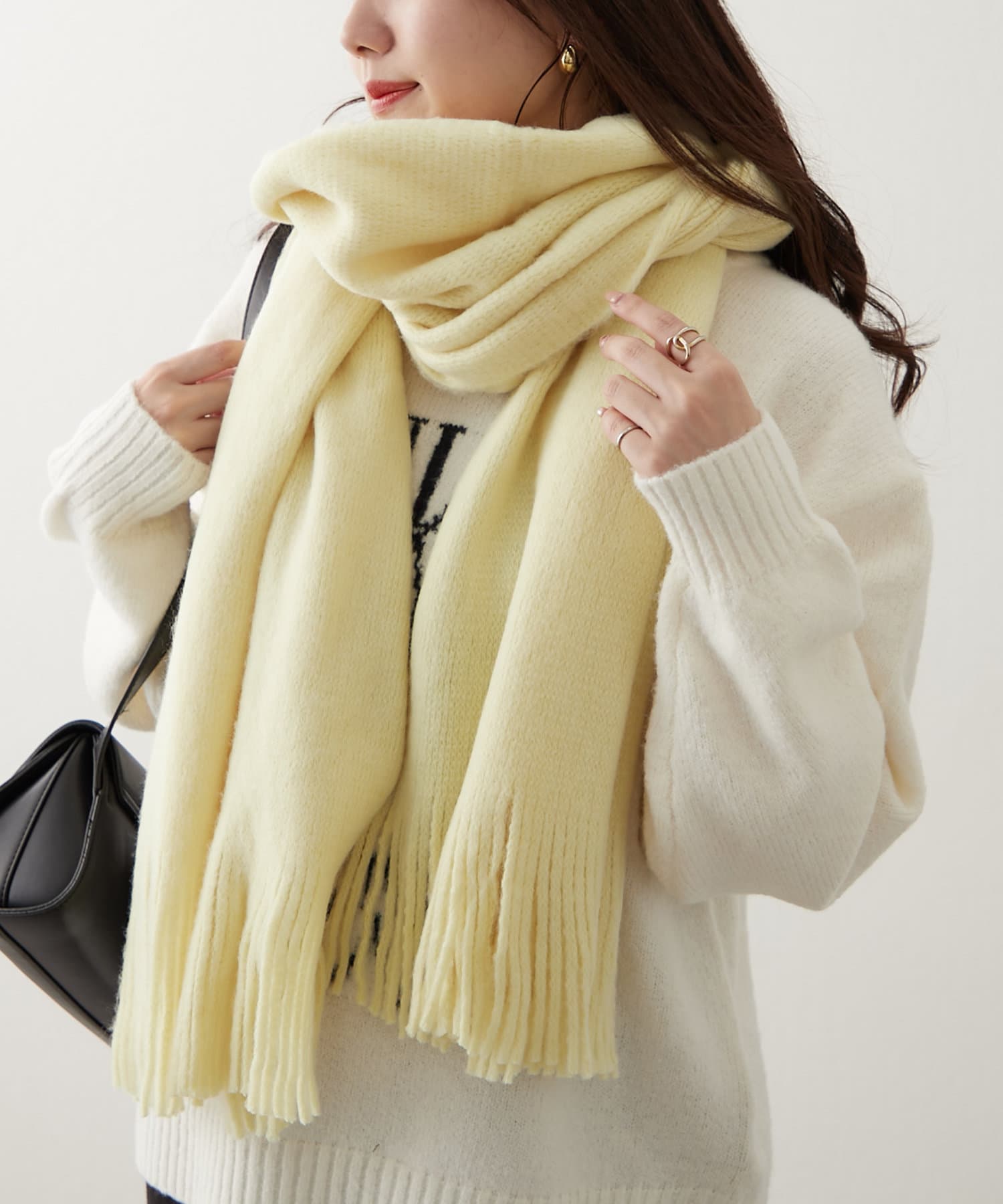 ⭐︎ ミンク　× チェック　新古　⭐︎ショール　　先端ラッフル系 ミンクタッチもっちりストール | Remind me and forever(リマインド