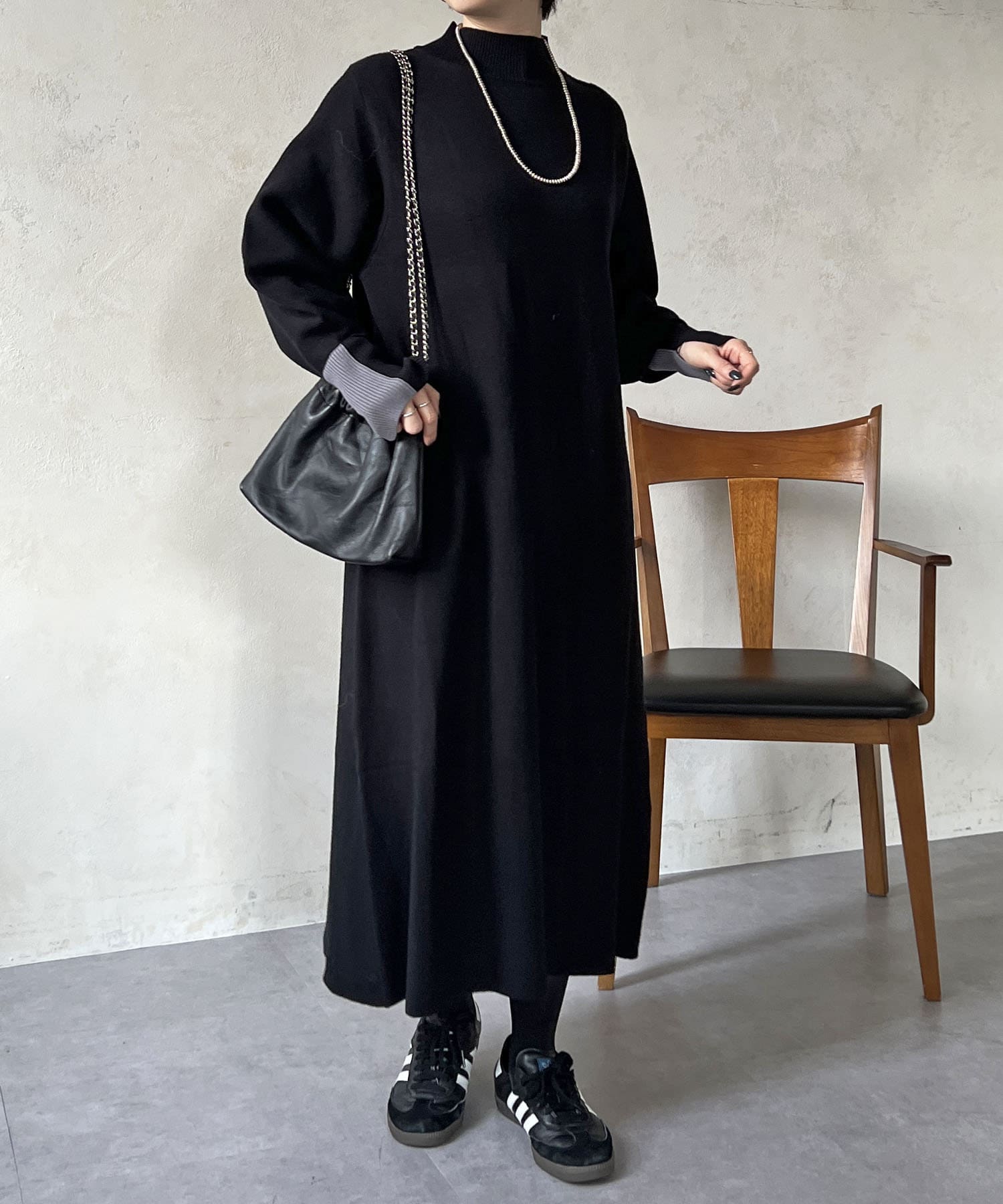 肩ボタンミラノリブワンピース | Croisiere(クロジエール)レディース