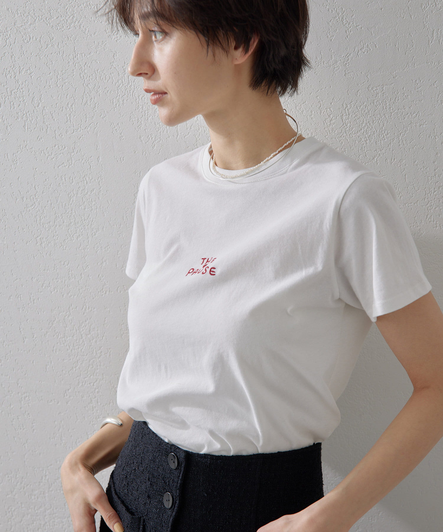 THE PAUSE】THE PAUSE刺繍Tシャツ | Whim Gazette(ウィム