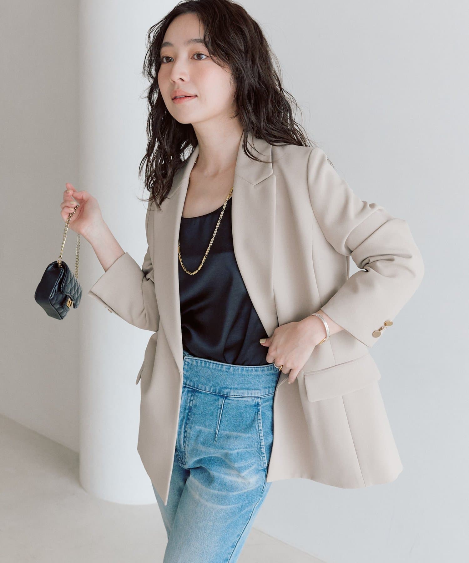 La boutique BonBon(ラブティックボンボン) 【人気カラー復刻！miki監修カラーあり】サテン2WAYタンク