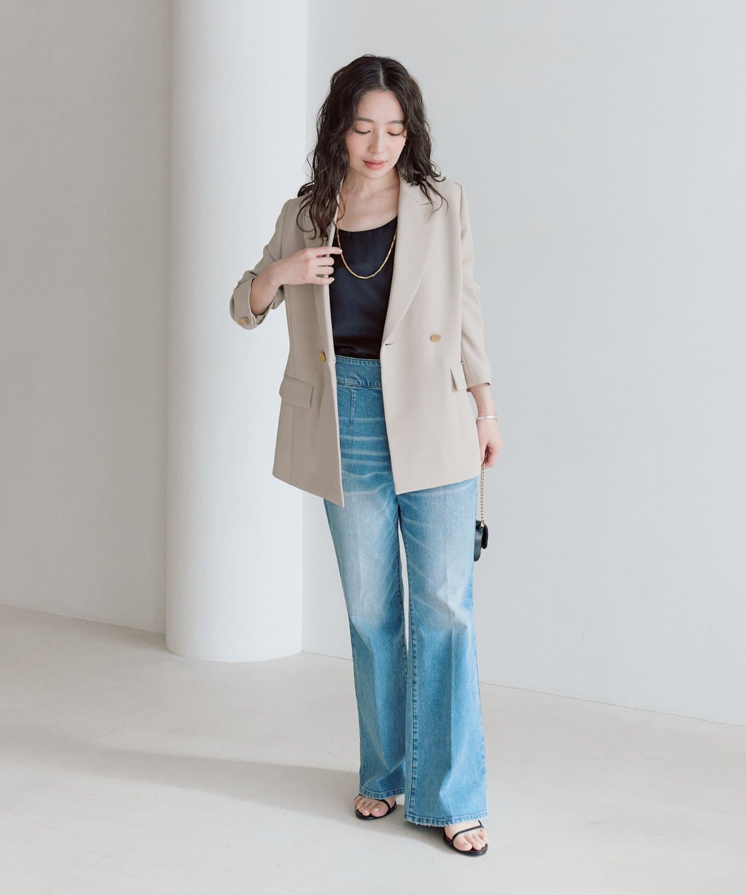 La boutique BonBon(ラブティックボンボン) 【人気カラー復刻！miki監修カラーあり】サテン2WAYタンク