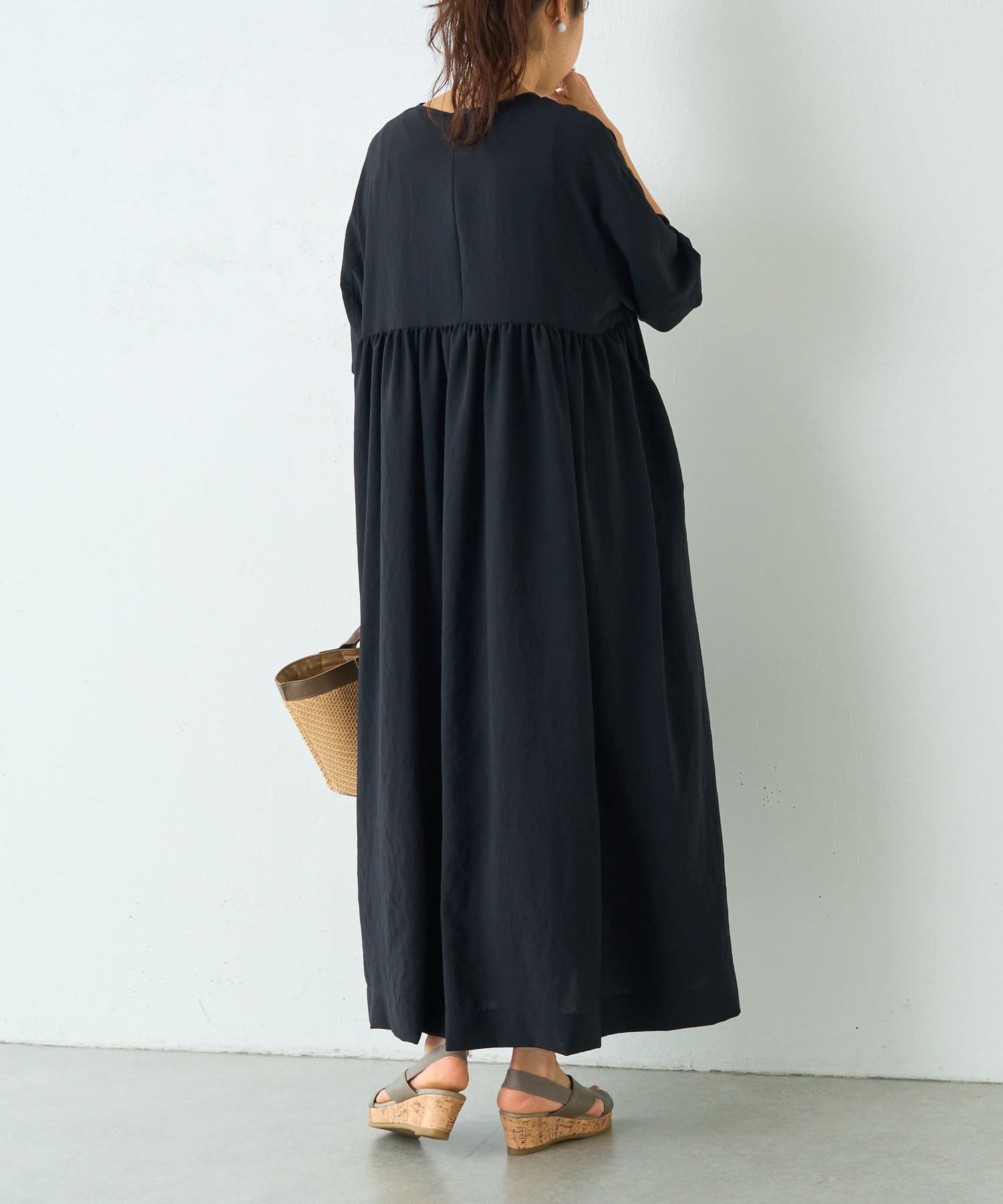 ワンピース AREA Woman Dress Black 2401D22184 BLACK RY/W GABARDINE RIGHT SIDE LACE UP DRESS(XS Black): Vintage