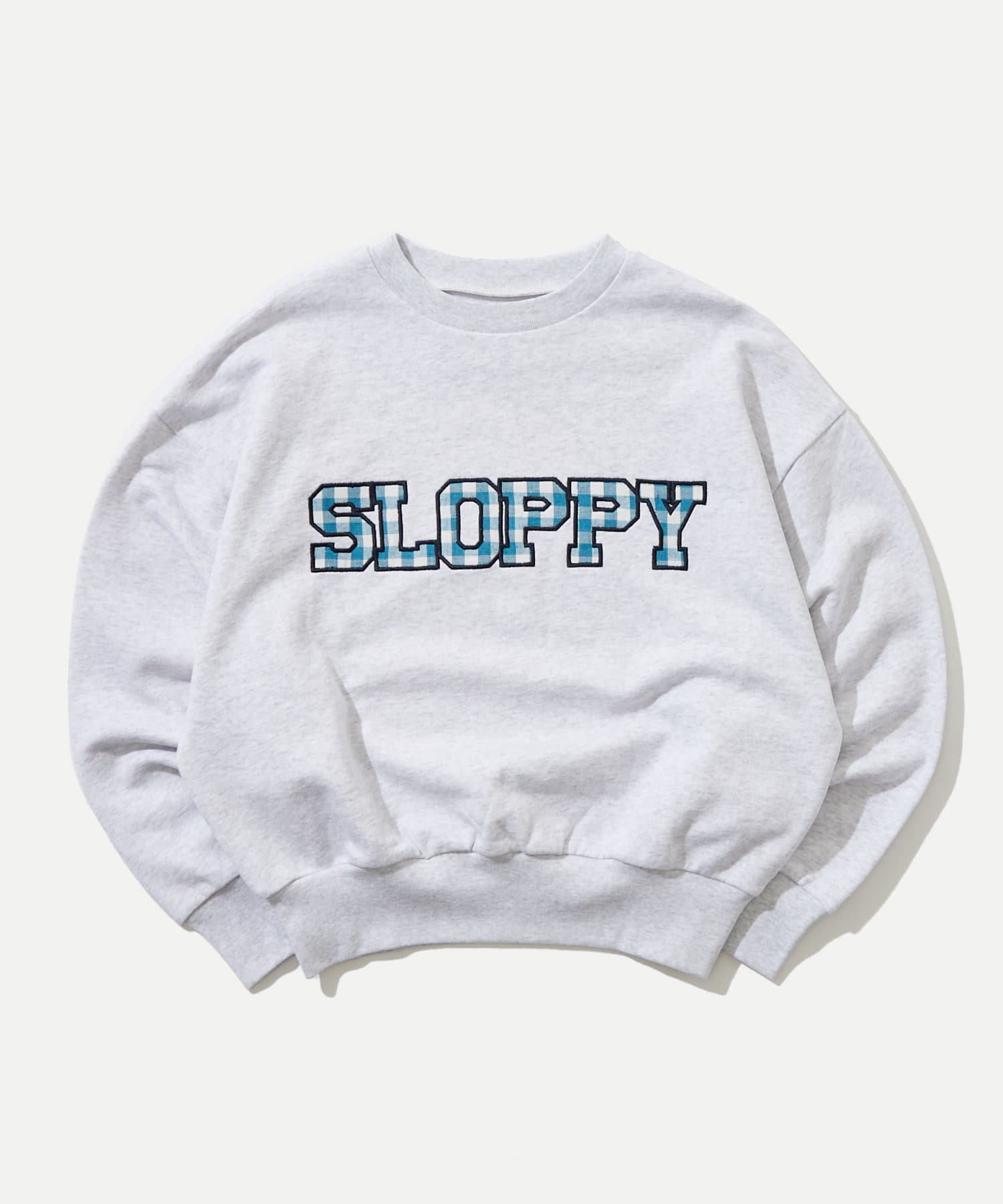 OUTLET(アウトレット) 【WHO'S WHO gallery】チェック刺繍ロゴ裏毛クルー
