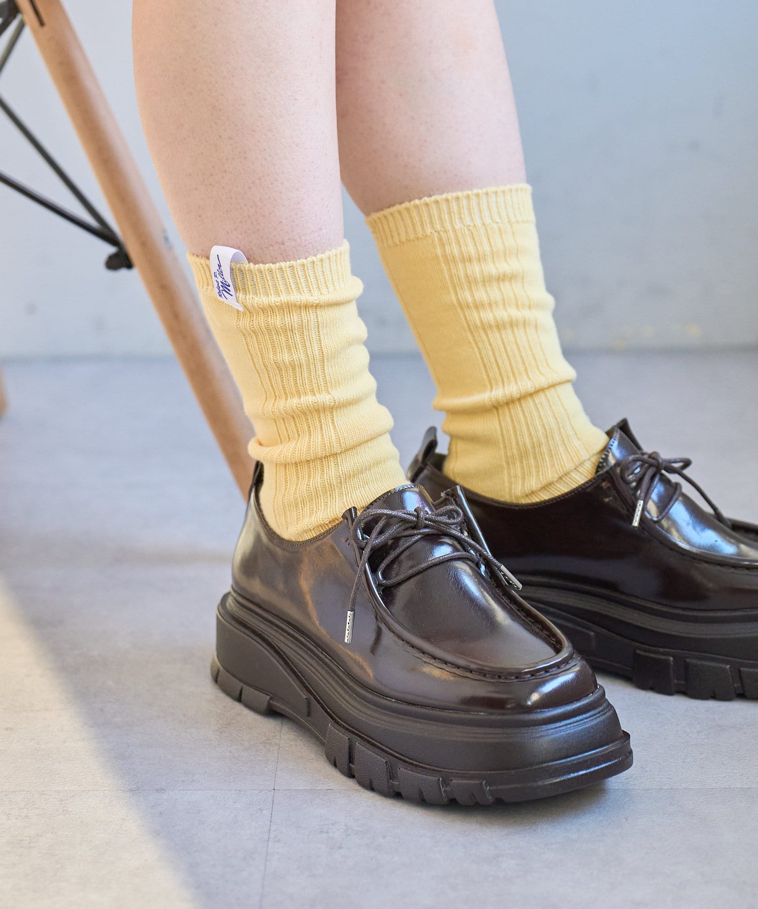 Kastane(カスタネ) レディース 【Miller/4色展開】1P SOCKS lib レモンイエロー