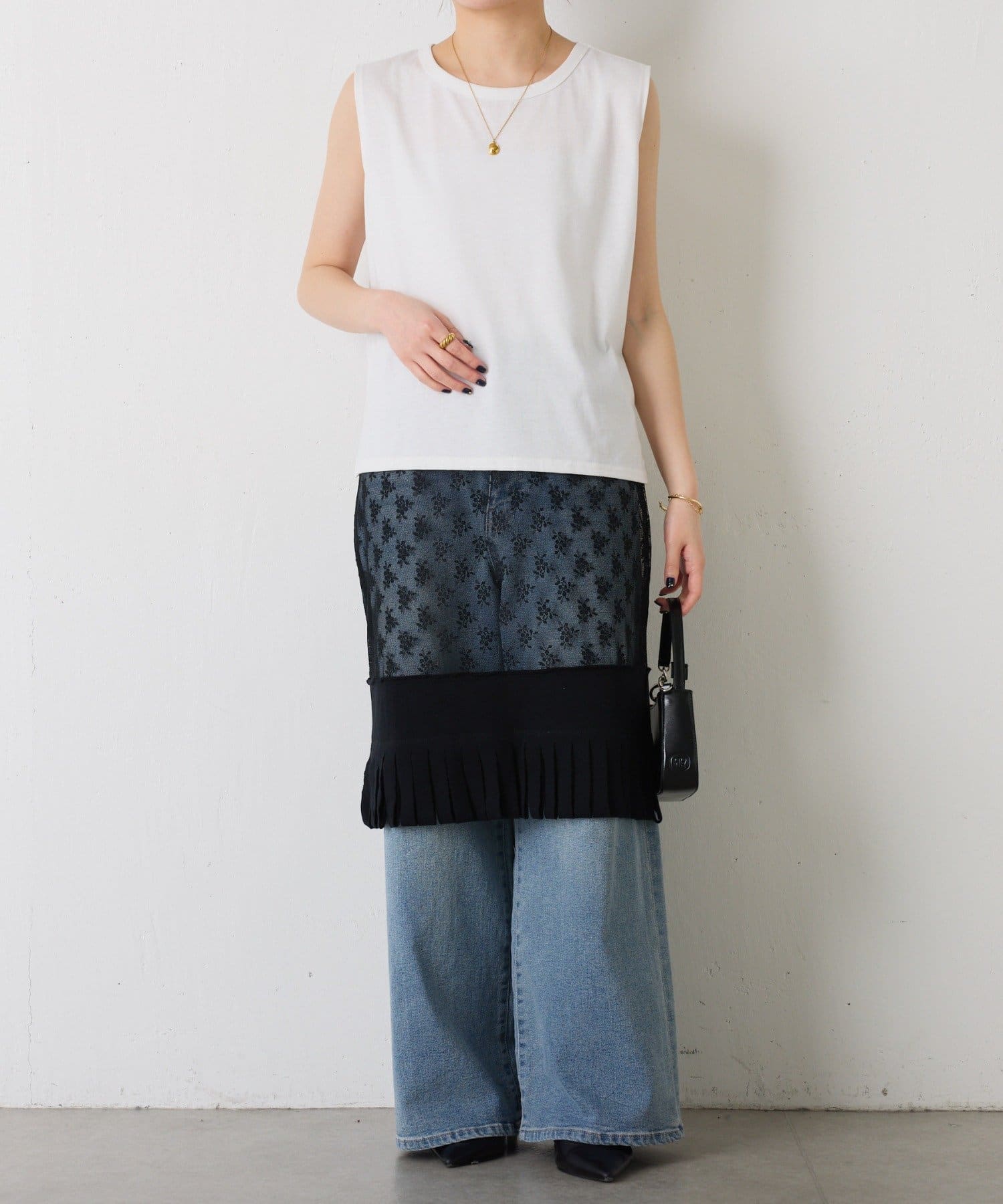 crinkle crinkle crinkle フリンジスカート　限定品 Spick & Span（スピックアンドスパン）の「【crinkle crinkle