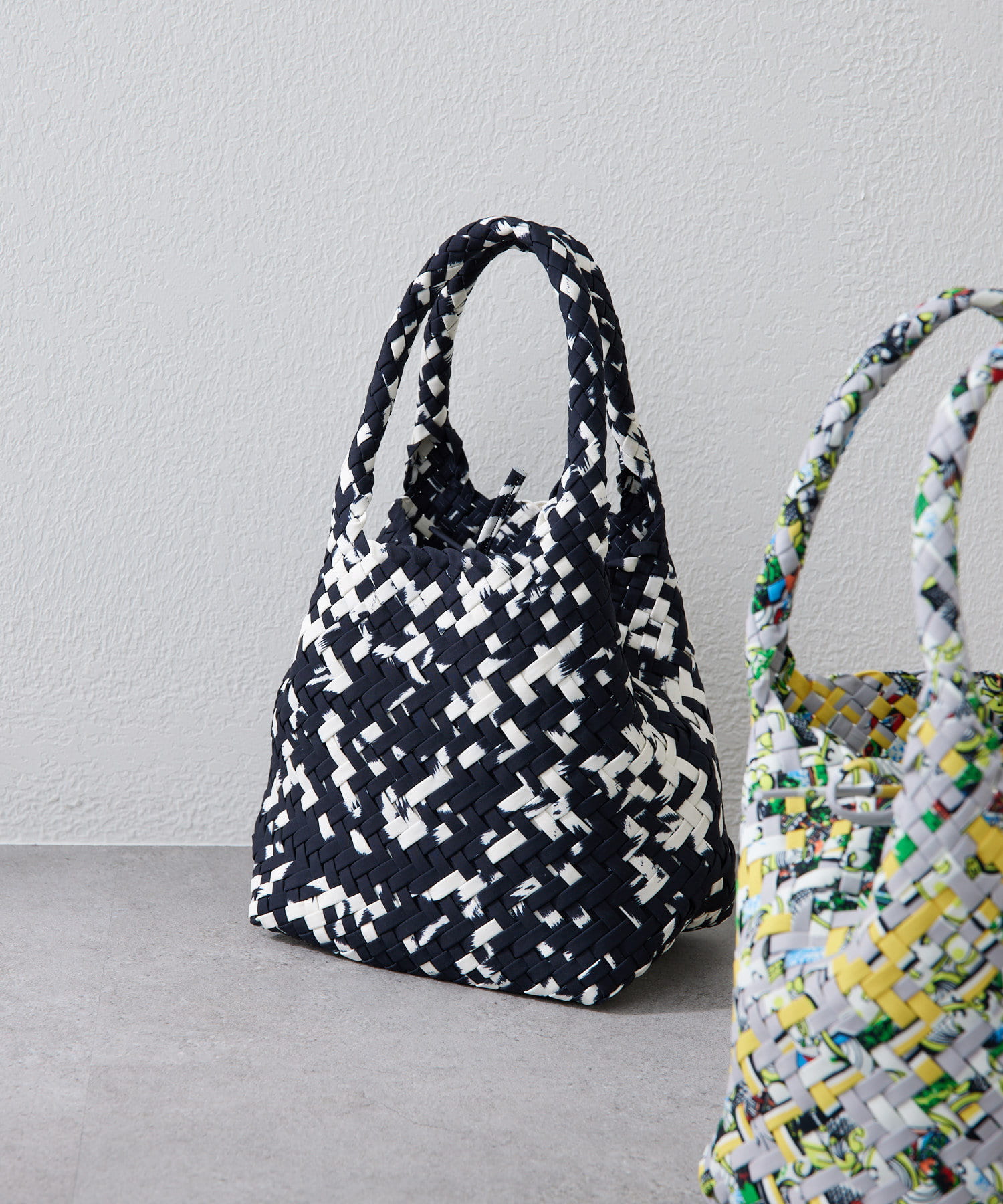 ear PAPILLONNER(イア パピヨネ) 【FEEL AND TASTE（フィールアンドテイスト）】weaving minibucket Nylon/ミニバケットバッグ