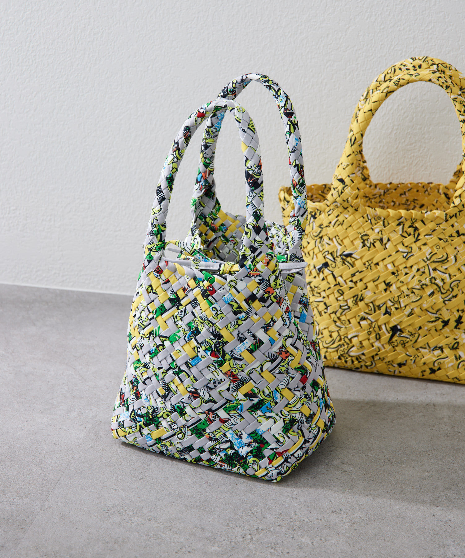 ear PAPILLONNER(イア パピヨネ) 【FEEL AND TASTE（フィールアンドテイスト）】weaving minibucket Nylon/ミニバケットバッグ