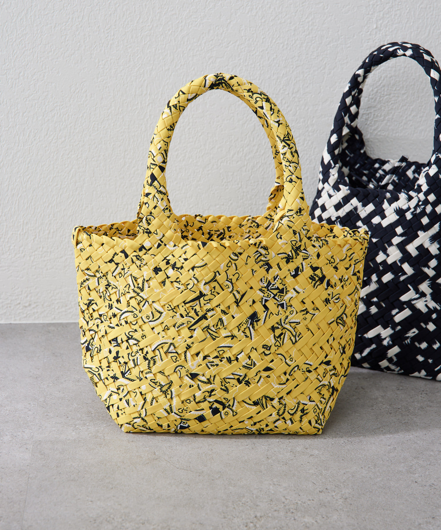 ear PAPILLONNER(イア パピヨネ) 【FEEL AND TASTE（フィールアンドテイスト）】weaving minibucket Nylon/ミニバケットバッグ