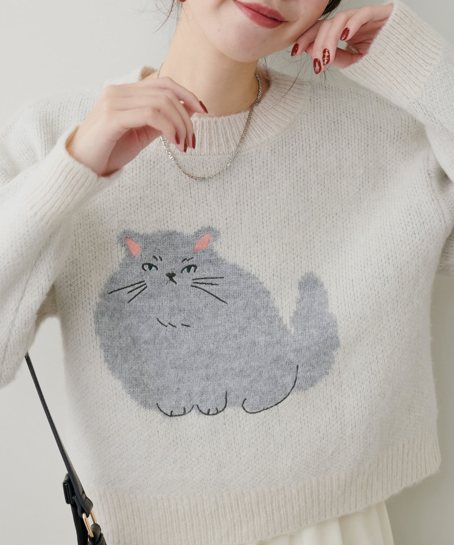NYコレクションデザイナー フリルチュール襟カシミア100ふんわり