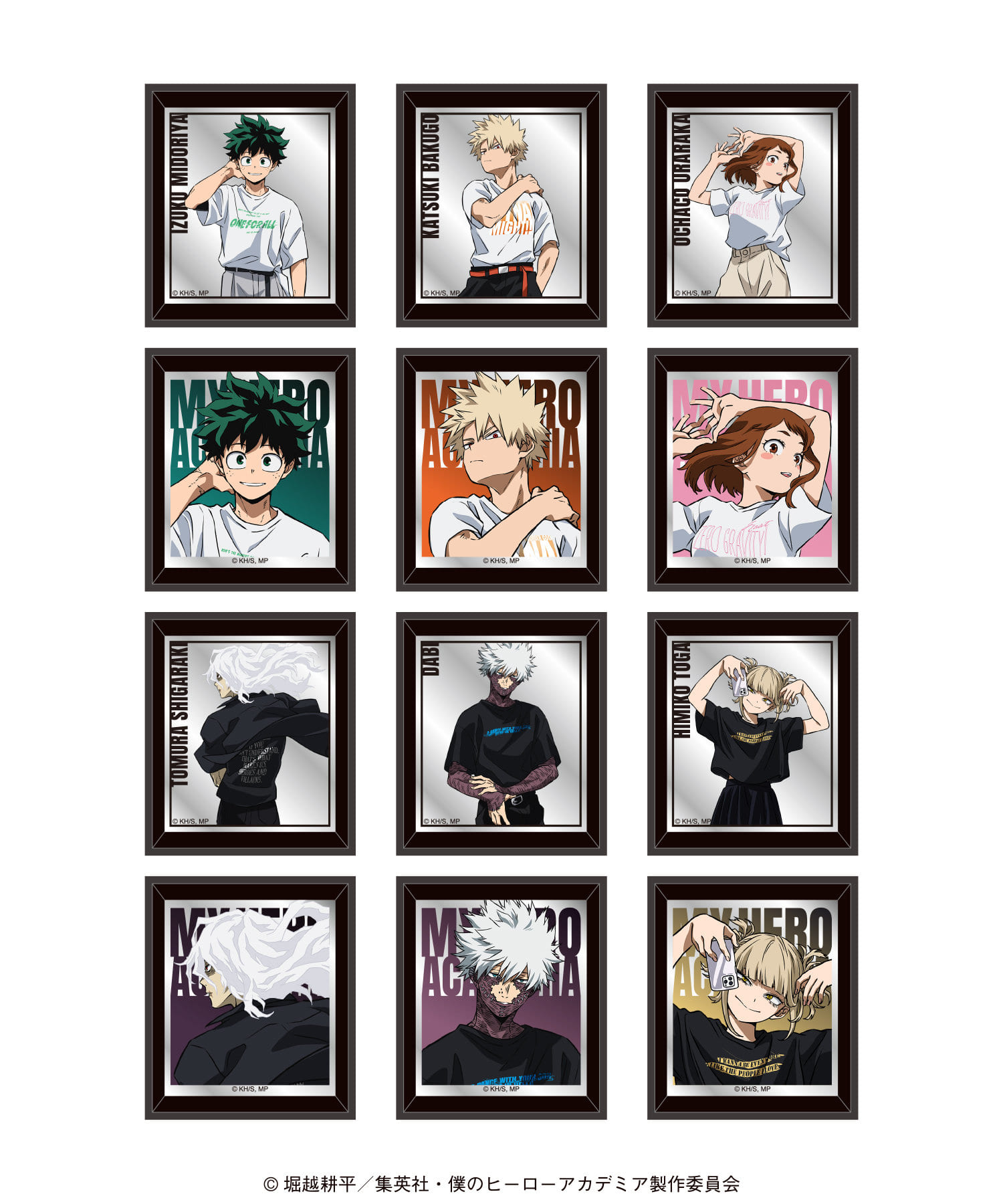 ヒロアカ T-SHIRTS!!】トレーディングフレームマグネット3個 ヒロアカ T-SHIRTS!!】トレーディングフレームマグネット3個