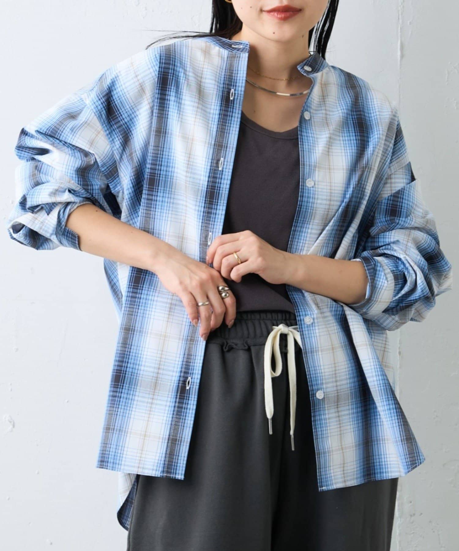 CIAOPANIC TYPY(チャオパニックティピー) 【しわになりにくい】ボリュームスリーブバンドカラーシャツ