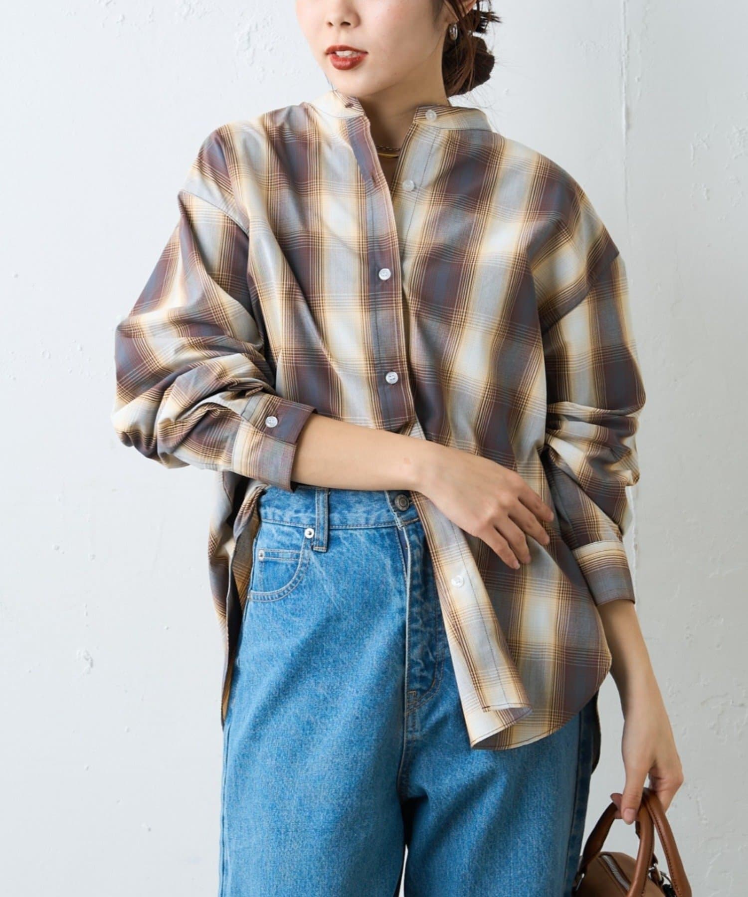 CIAOPANIC TYPY(チャオパニックティピー) 【しわになりにくい】ボリュームスリーブバンドカラーシャツ