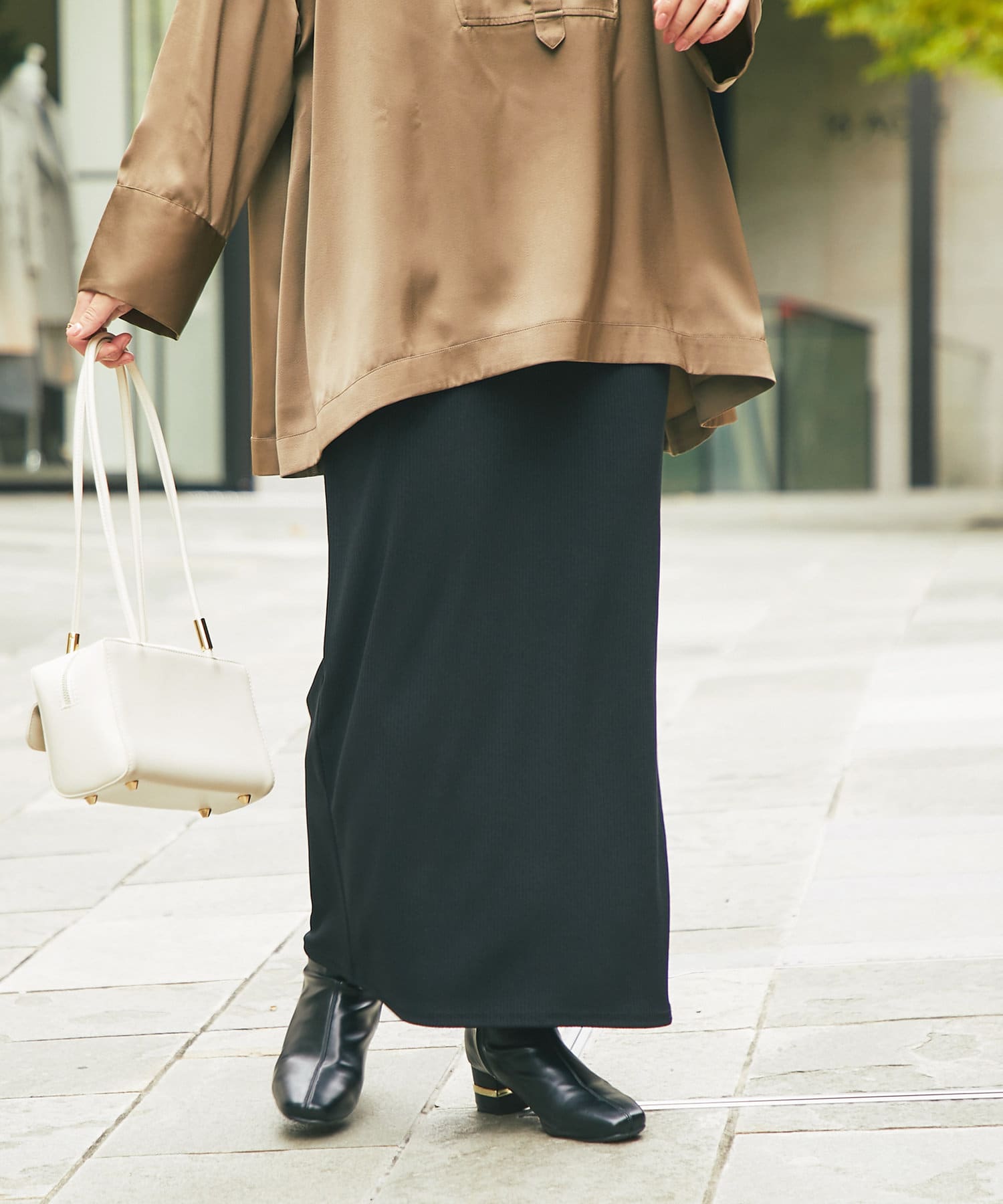 OUTLET(アウトレット) 【un dix cors】テレコリブナロースカート