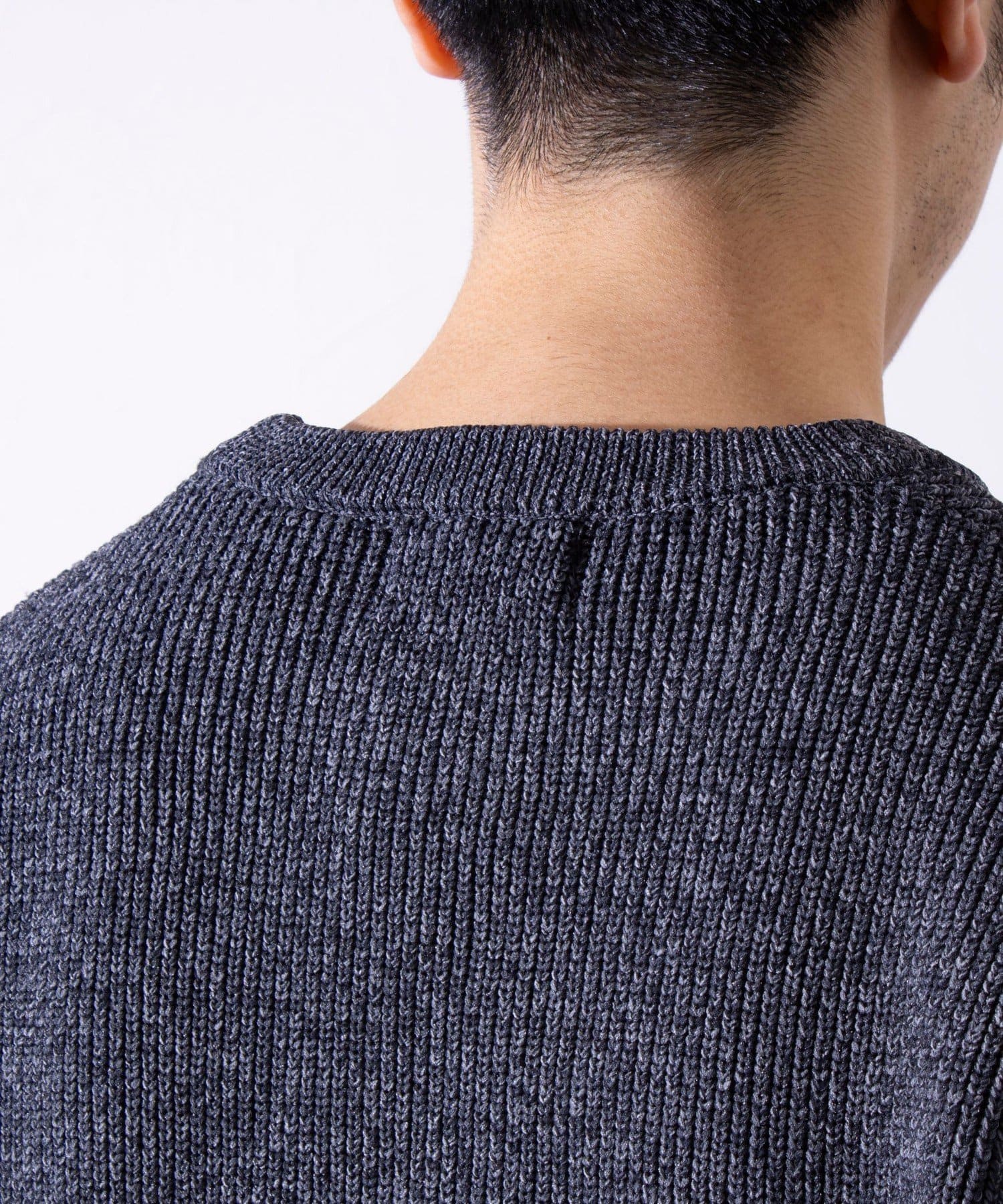 FREDY & GLOSTER(フレディ アンド グロスター) 【GLOSTER】片畦編み ミックス クルーネック  プルオーバー ニット