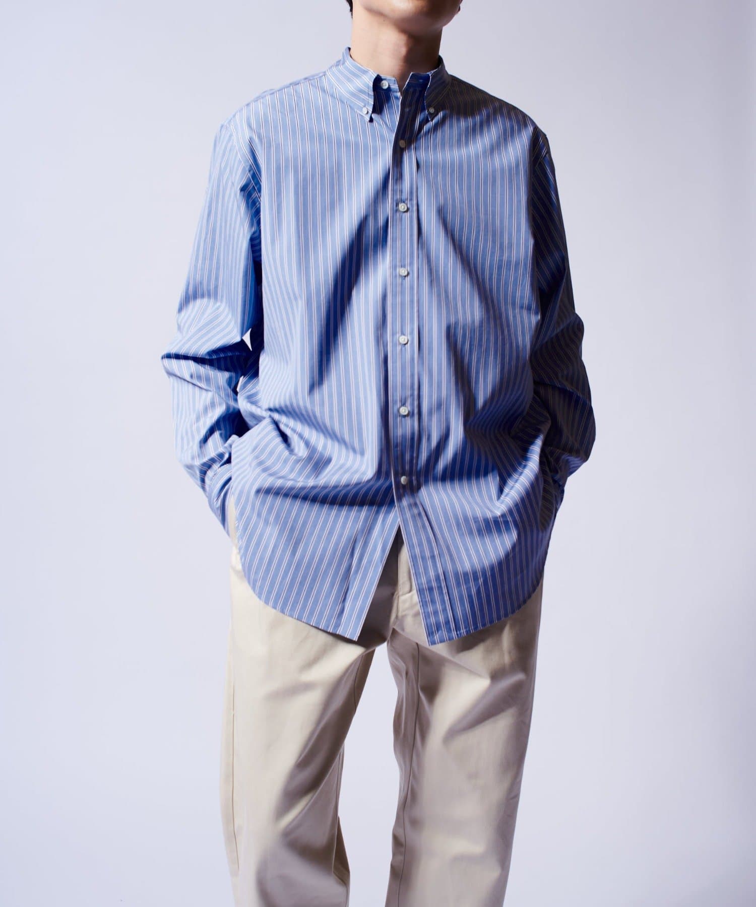 STUDIOUS別注　ストライプシャツ　ビッグシルエット　トーマスメイソン CHEMISE Lui's トーマスメイソンストライプ Big shirts | Lui's