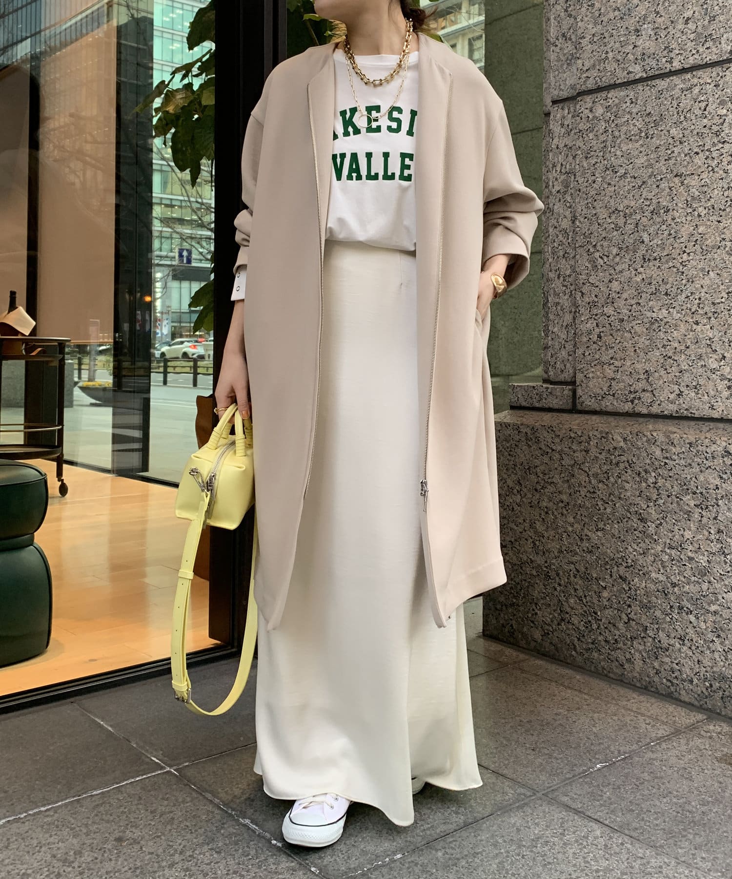 美品✨トゥービーシック現行　ダンボールラッフルスリーブ フリル　ノーカラーコート ノーカラーダンボールコート | DOUDOU(ドゥドゥ)レディース | PAL